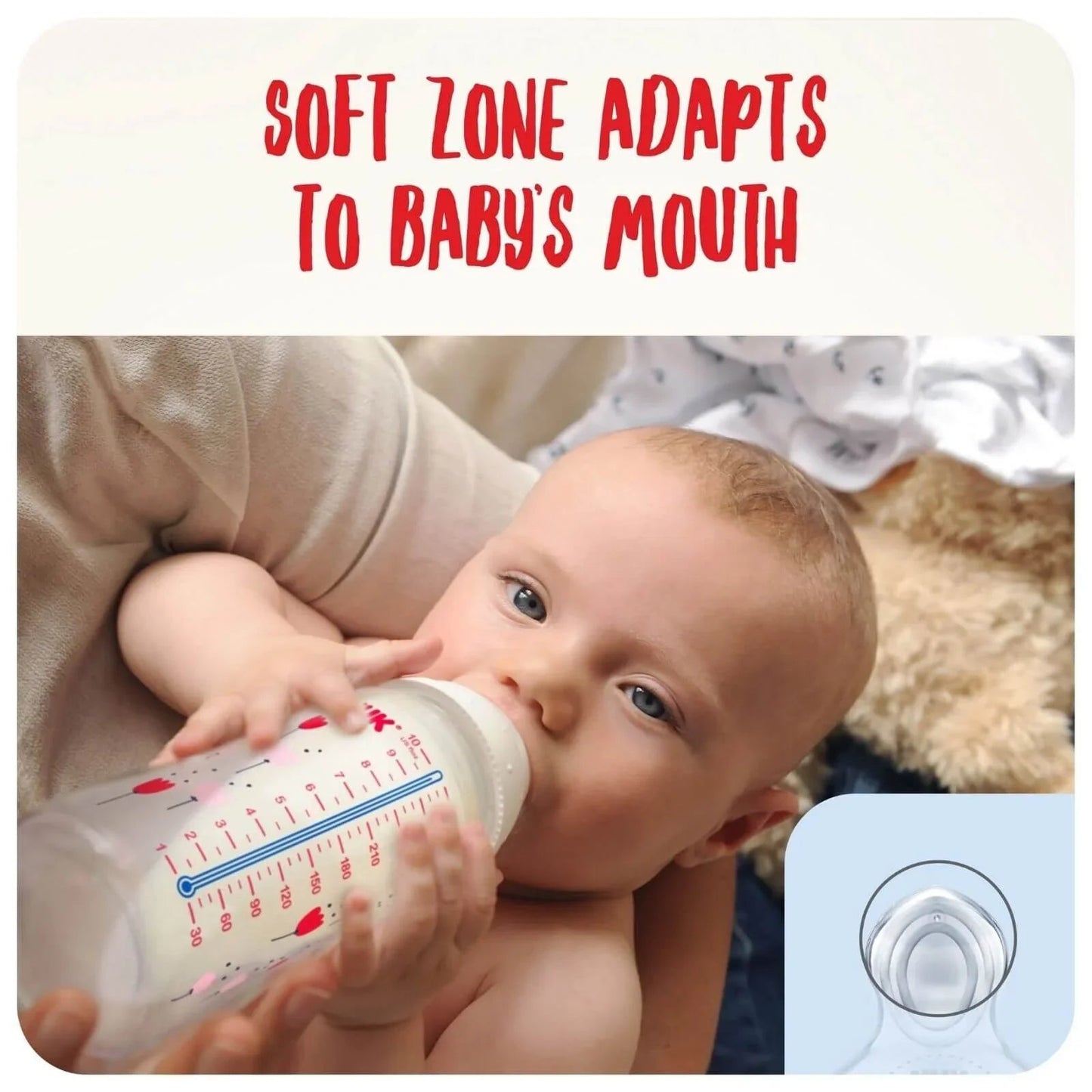 NUK First Choice+ Wide Latex Teats Medium Hole 6+ months - mezetto ebebek ebebek