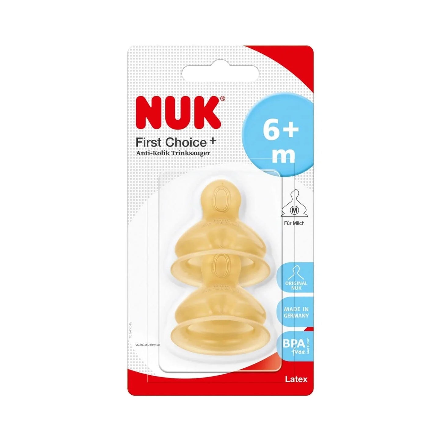 NUK First Choice+ Wide Latex Teats Medium Hole 6+ months - mezetto ebebek ebebek