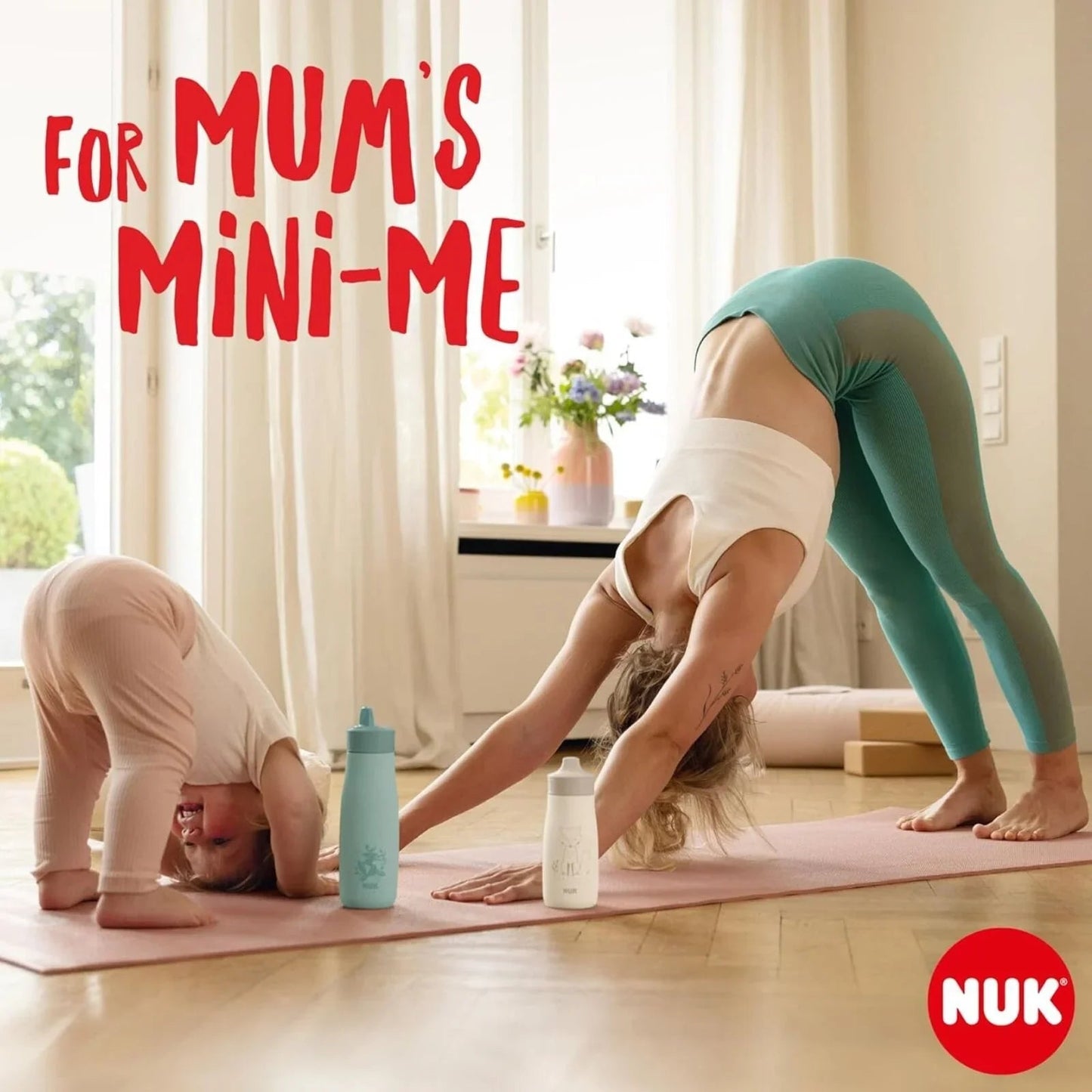 NUK Mini - Mee Flip Cup with 2 - in - 1 Cup 12+ months 450ml - Mint - mezetto ebebek ebebek