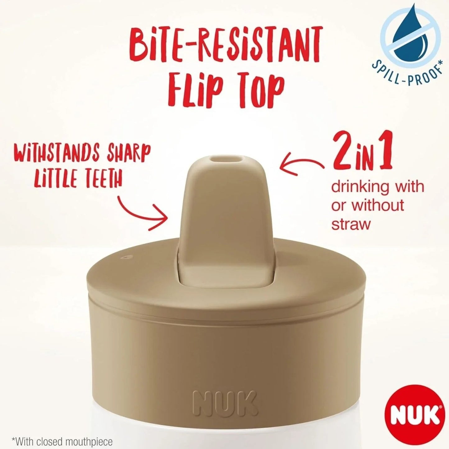 NUK Mini - Mee Flip Cup with 2 - in - 1 Cup 12+ months 450ml - Mint - mezetto ebebek ebebek