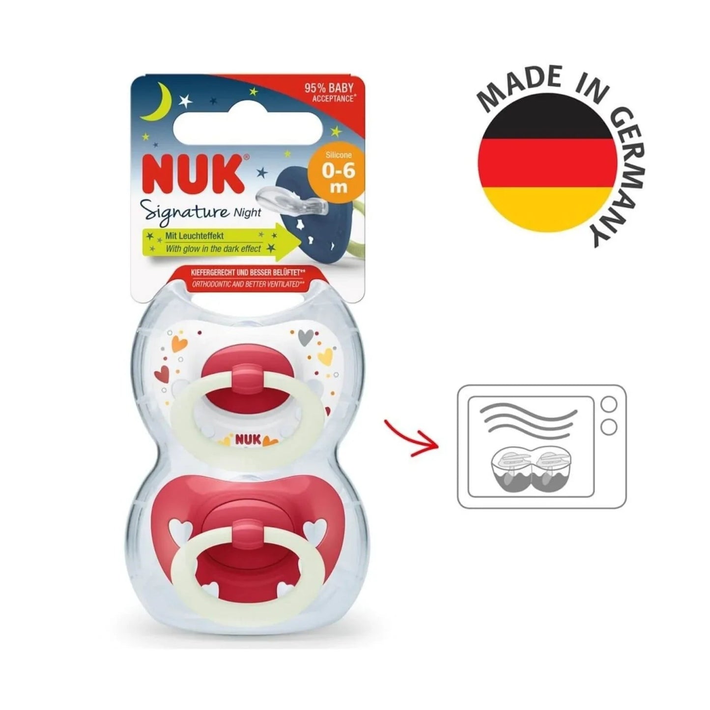NUK Signature Night Silicone Soothers 0 - 6 months - mezetto ebebek ebebek