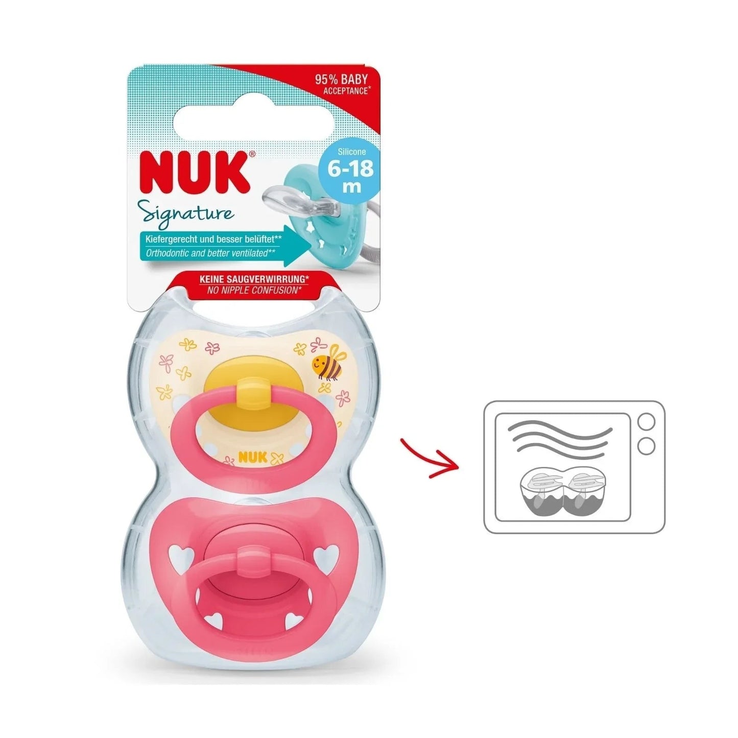 NUK Signature Soother 6 - 18 months Pack of 2 - mezetto ebebek ebebek