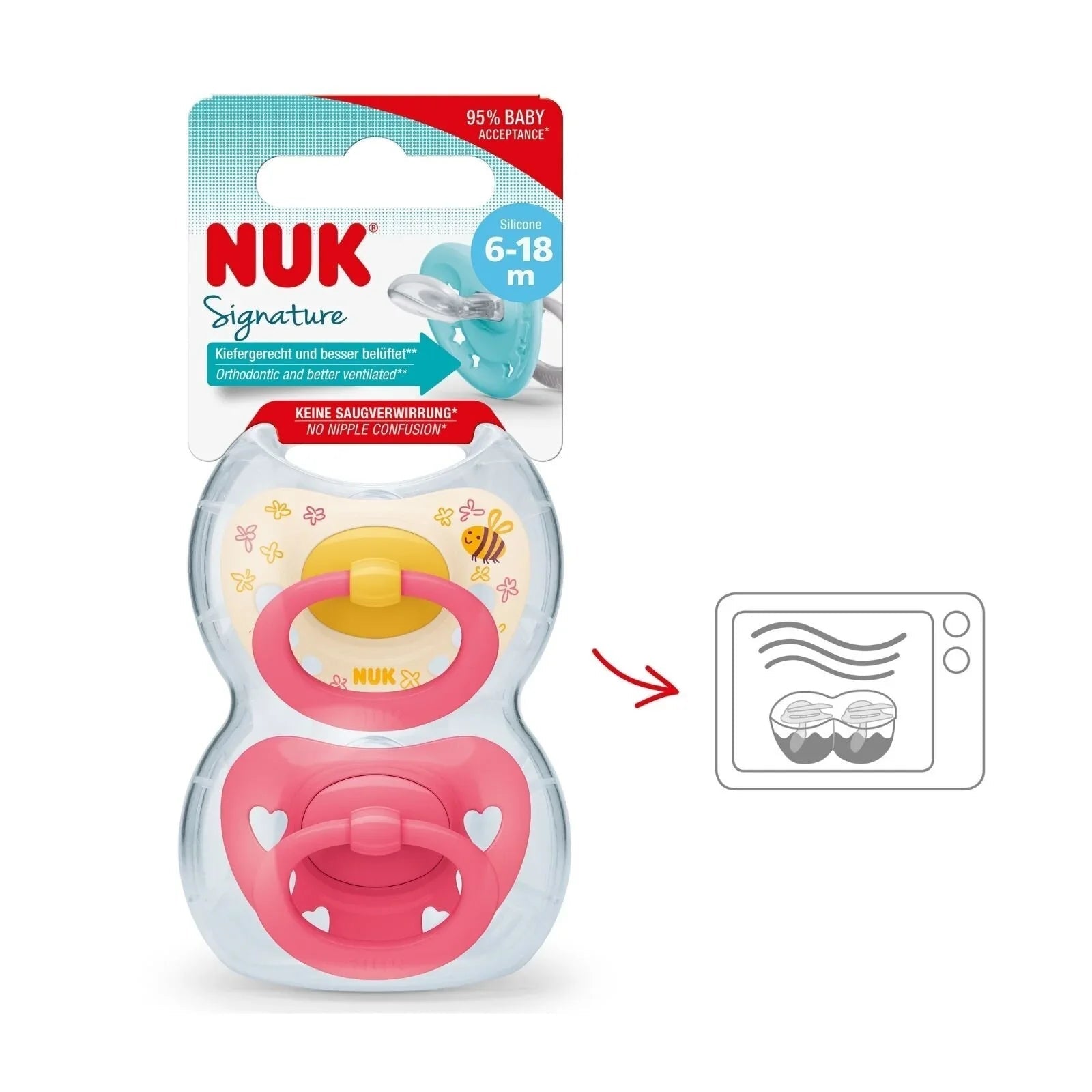 NUK Signature Soother 6 - 18 months Pack of 2 - mezetto ebebek ebebek