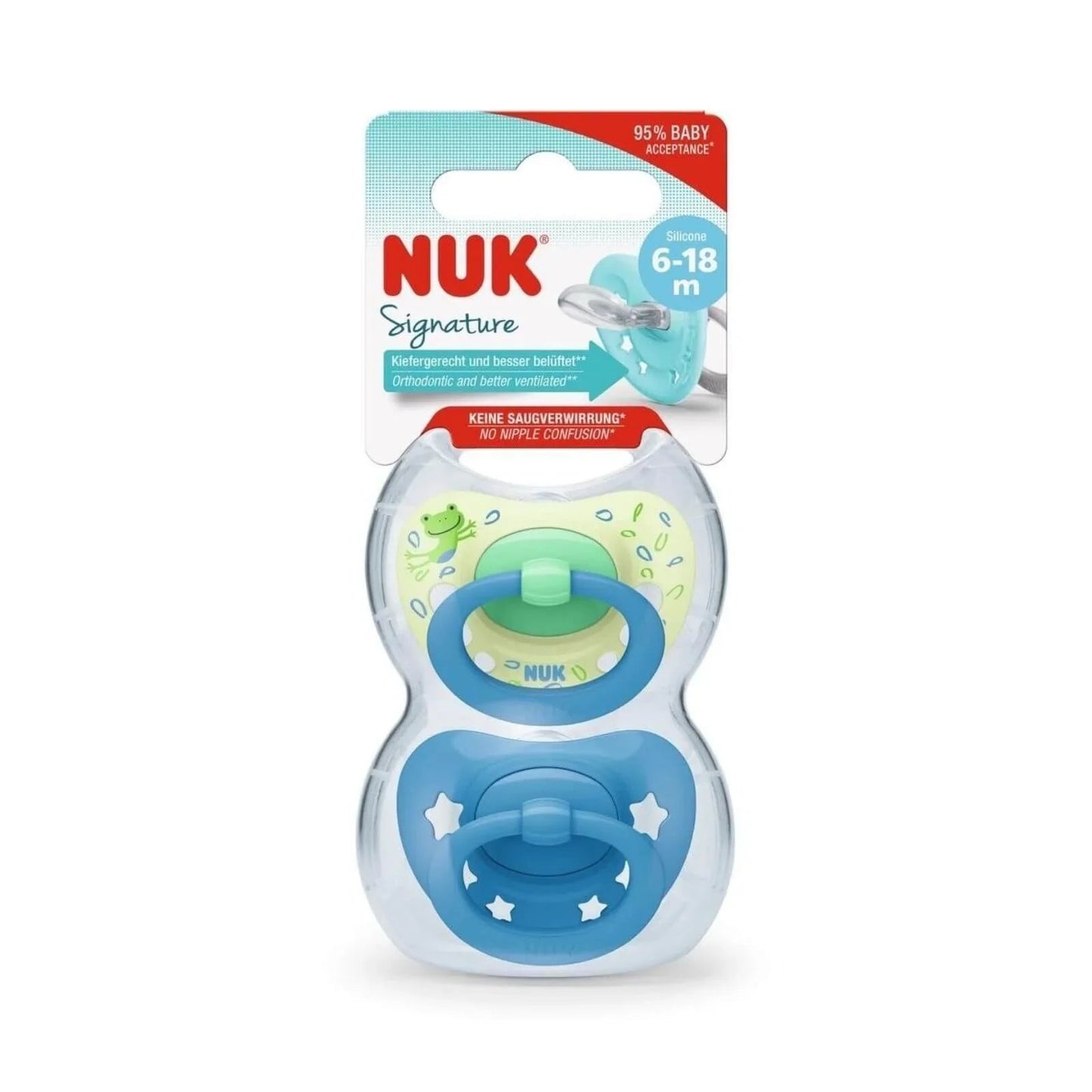 NUK Signature Soother 6 - 18 months Pack of 2 - mezetto ebebek ebebek