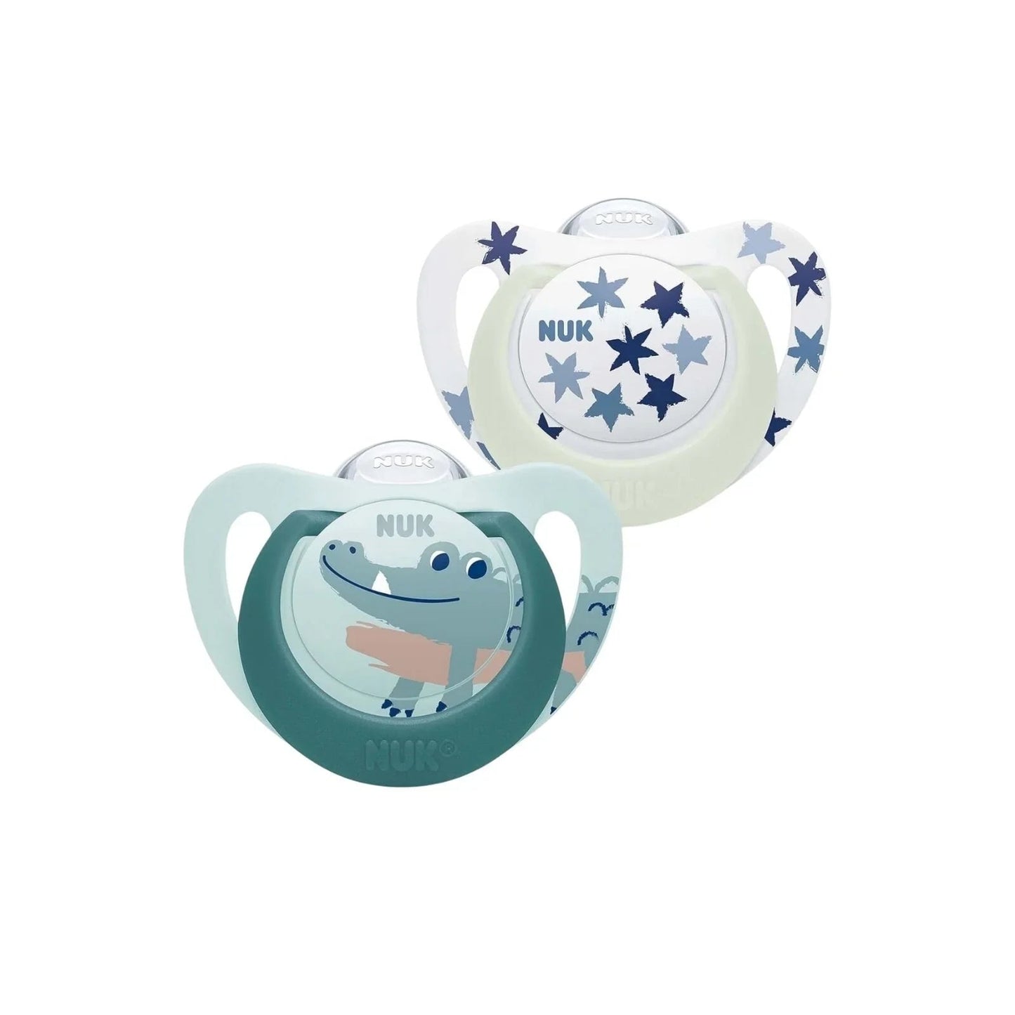 NUK Star Day & Night Soother 6 - 18 months Pack of 2 - Blue - mezetto ebebek ebebek