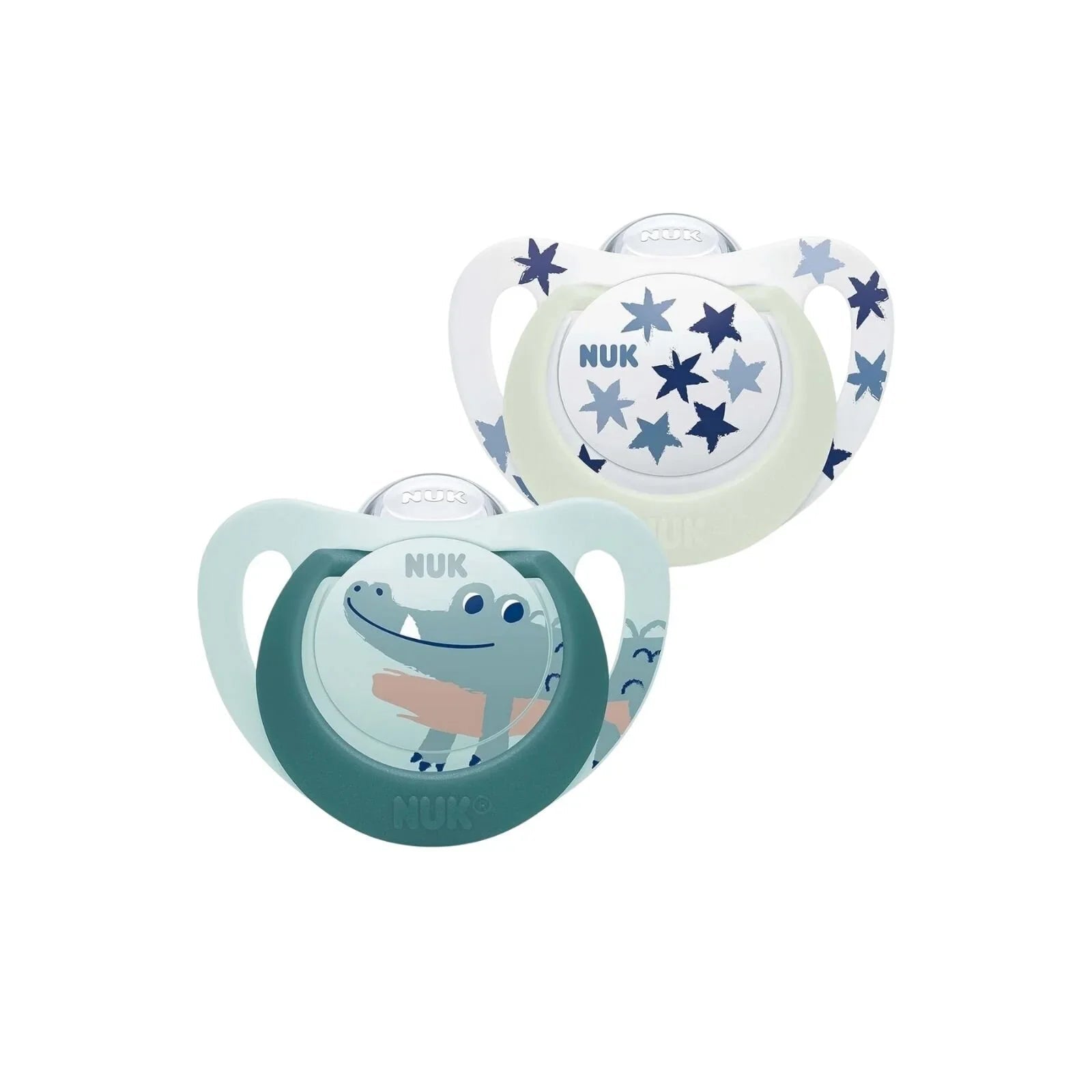 NUK Star Day & Night Soother 6 - 18 months Pack of 2 - Blue - mezetto ebebek ebebek