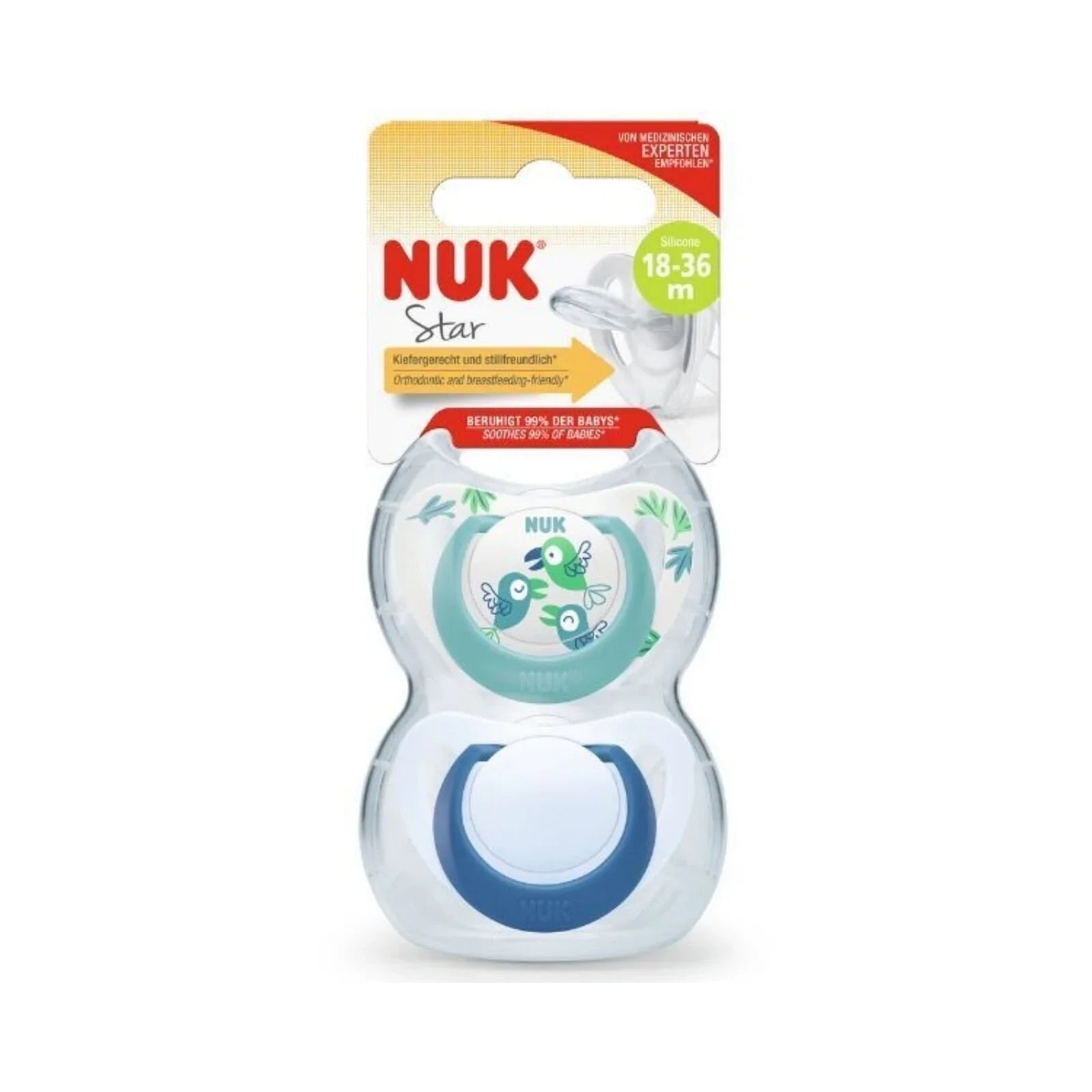 NUK Star Soother 18 - 36 months Pack of 2 - Blue - mezetto ebebek ebebek
