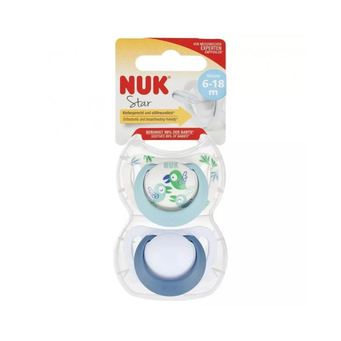 NUK Star Soother 6 - 18 months Pack of 2 - Blue - mezetto ebebek ebebek