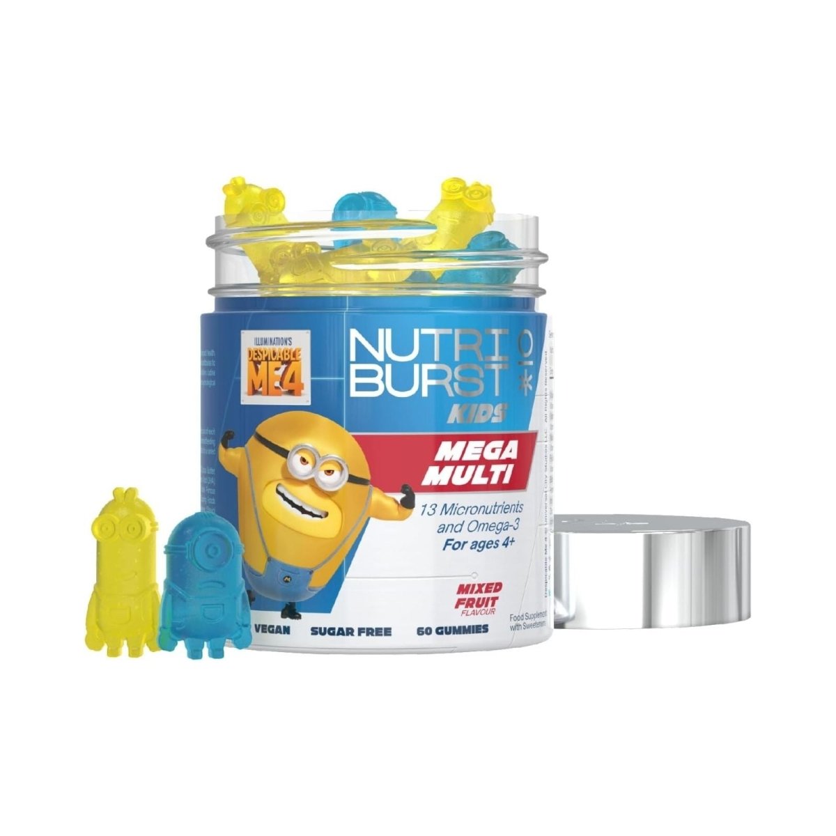 Nutriburst Minions Mega Multi Vitamins 4+ years 60 pcs - mezetto ebebek ebebek