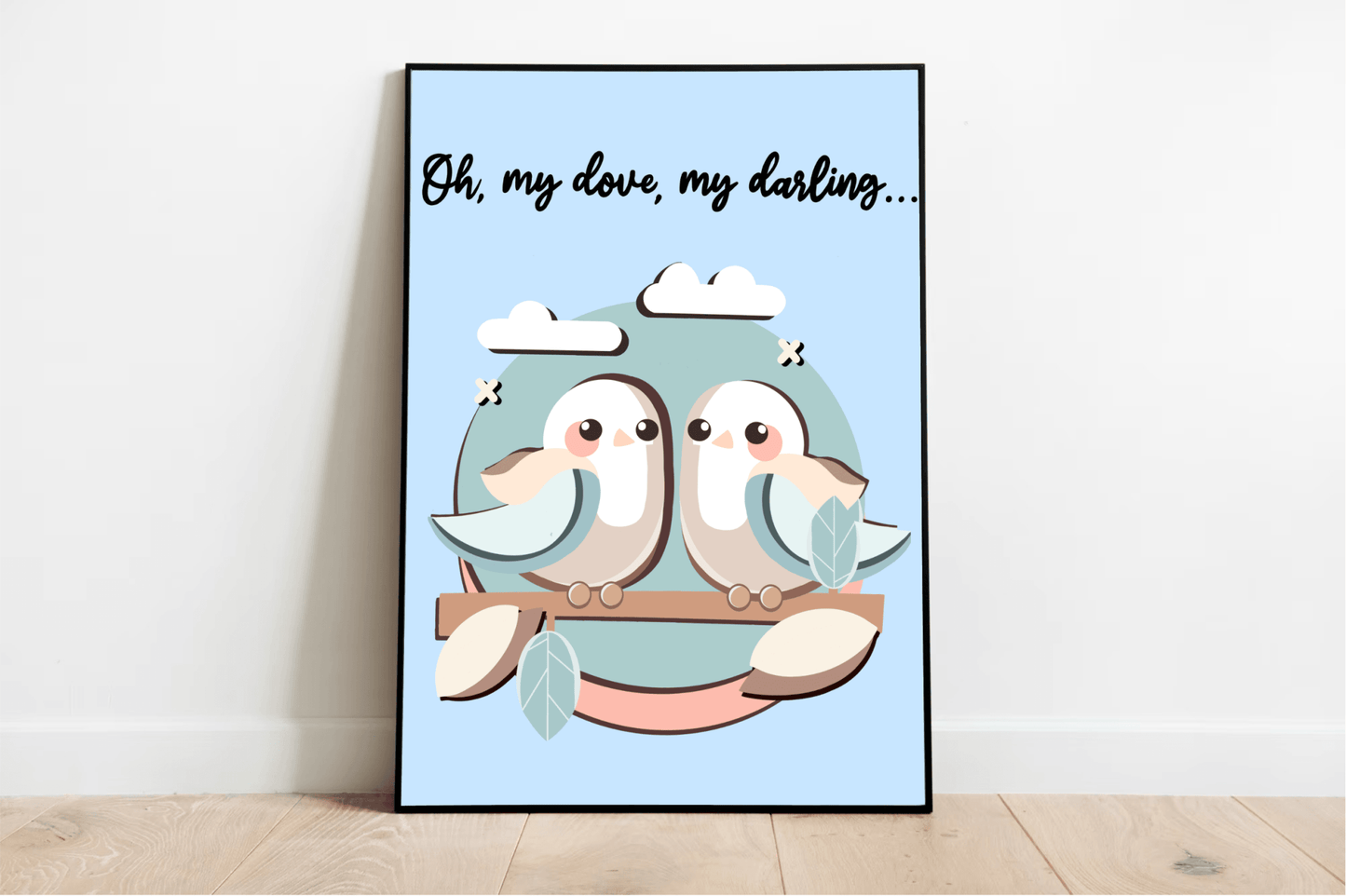 Oh My Dove, My Darling – Romantic Bird Love Art Print - mezetto KEOLIX KEOLIX