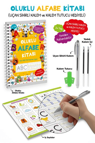 Oluklu Alfabe Kitabı (Uçan Sihirli Kalem ve Kalem Tutucu Hediyeli) - Bigkids Yayınları Kitap