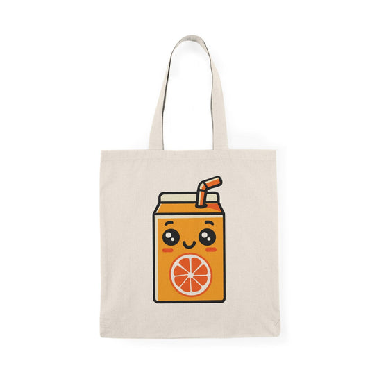 Orange Juice Box Tote – Cute Eco Cotton Cartoon Shopper - mezetto KEOLIX KEOLIX