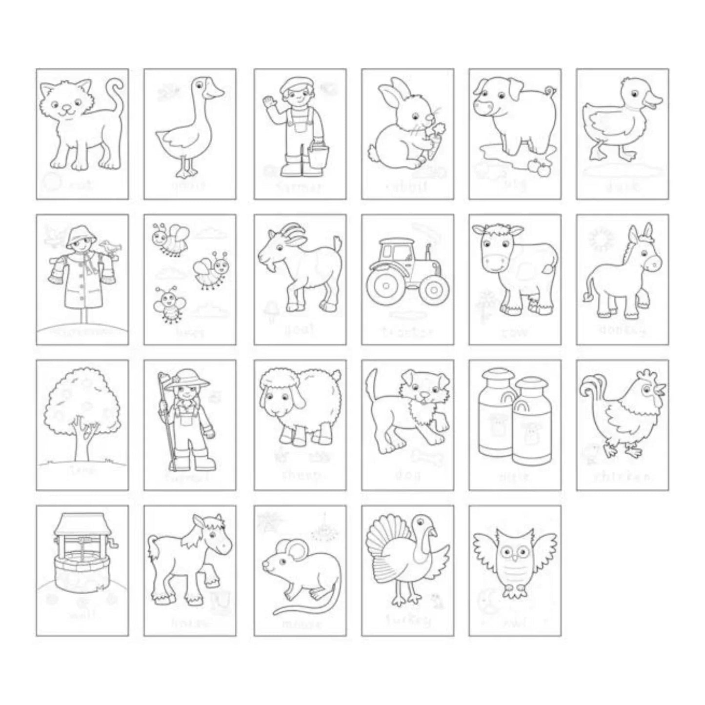 Orchard Toys Farmyard Colouring Book - mezetto ebebek ebebek