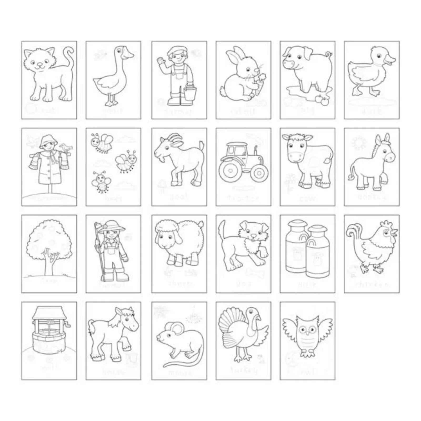 Orchard Toys Farmyard Colouring Book - mezetto ebebek ebebek