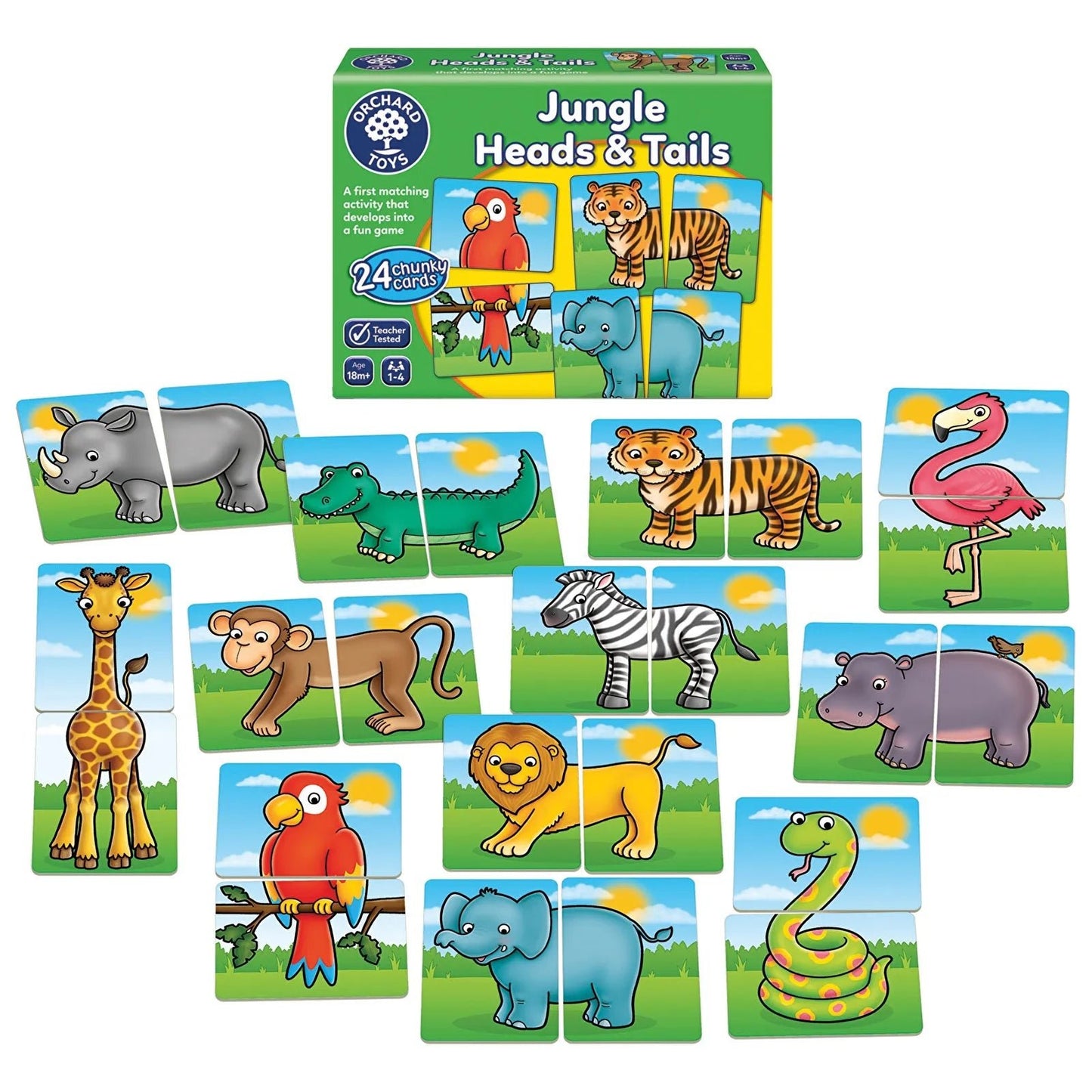 Orchard Toys Jungle Heads and Tails Game - mezetto ebebek ebebek
