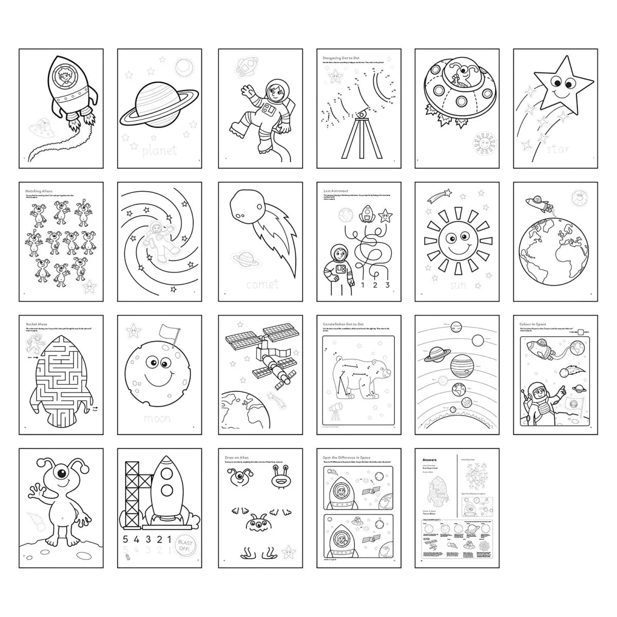 Orchard Toys Outerspace Colouring Book - mezetto ebebek ebebek