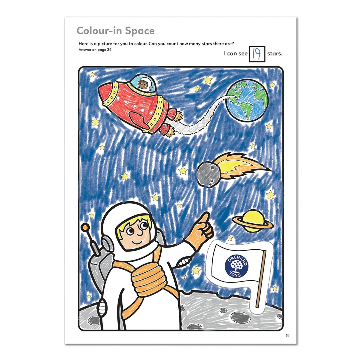 Orchard Toys Outerspace Colouring Book - mezetto ebebek ebebek