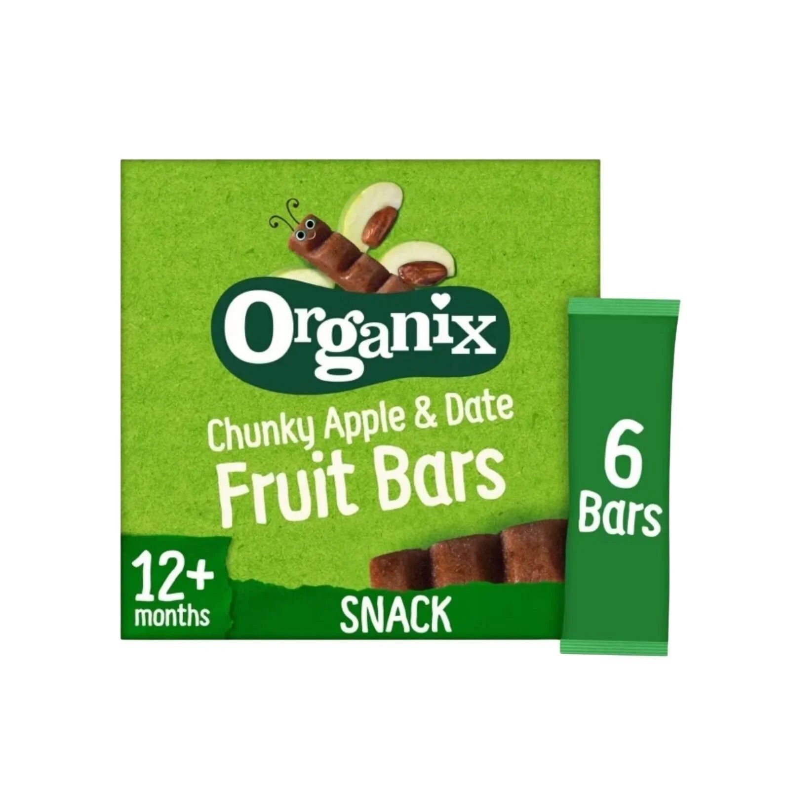 Organix Apple & Date Chunky Fruit Bar 12+ months 102g (6x17g) - mezetto ebebek ebebek