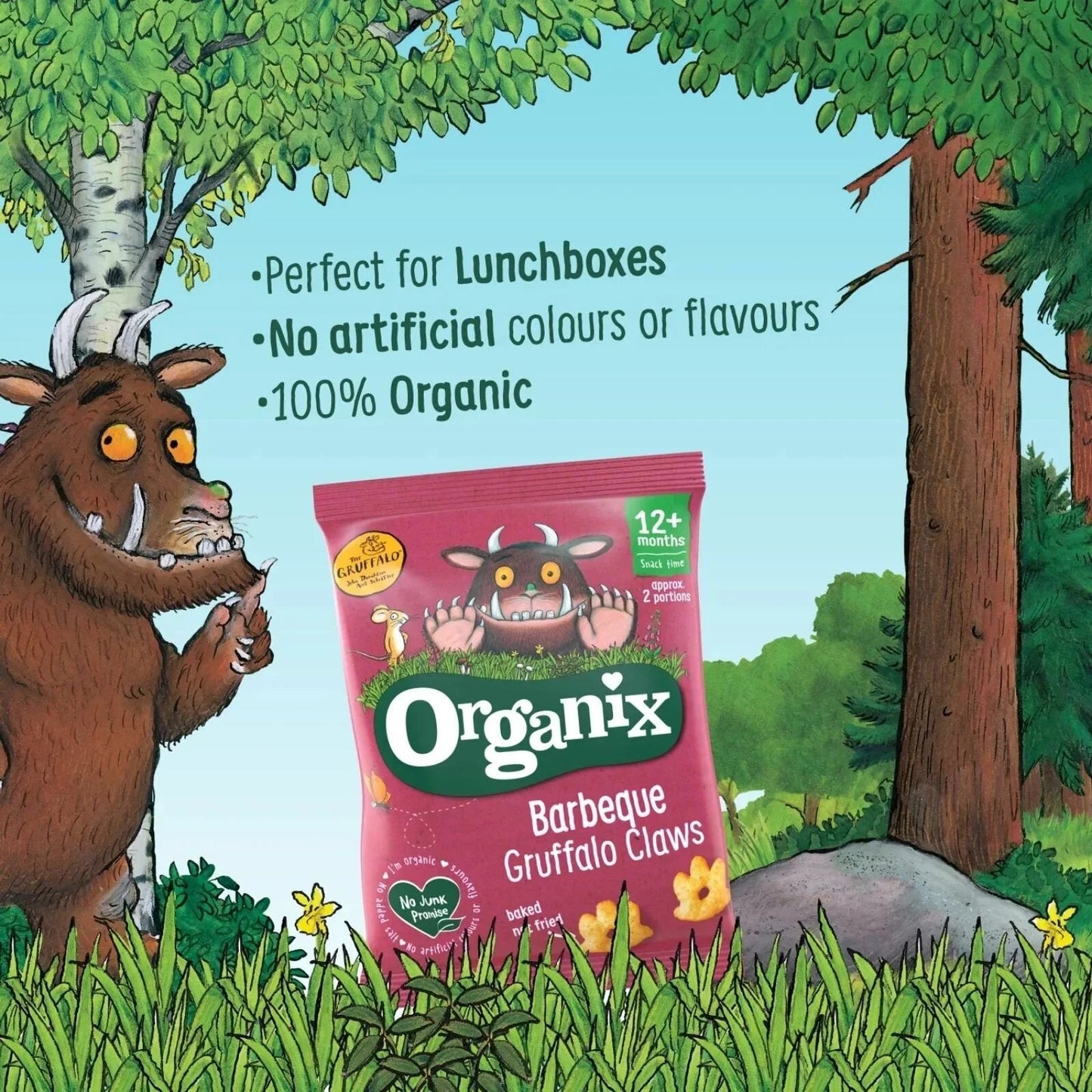 Organix Barbeque Gruffalo Claws 12+ months 60g (4x15g) - mezetto ebebek ebebek