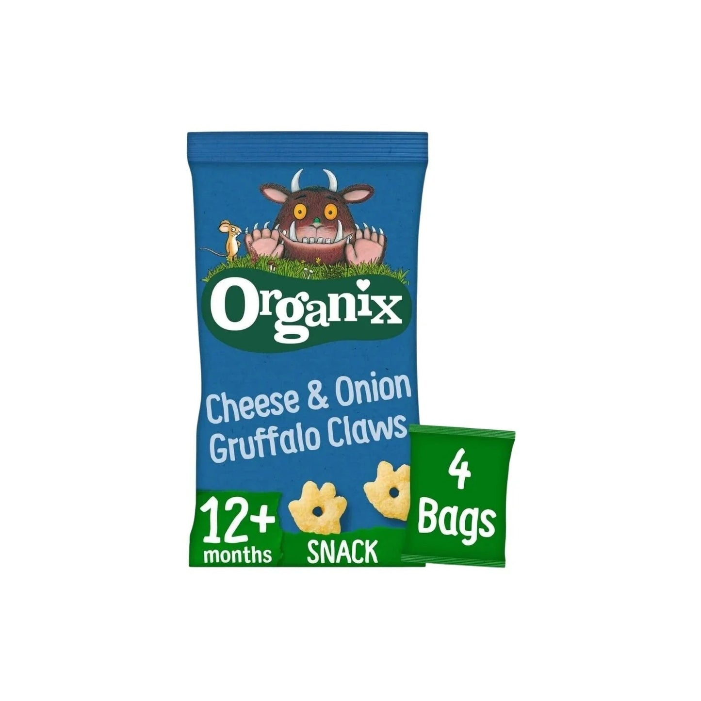 Organix Cheese & Onion Gruffalo Claws Multipack 12+ months 60g (4x15g) - mezetto ebebek ebebek