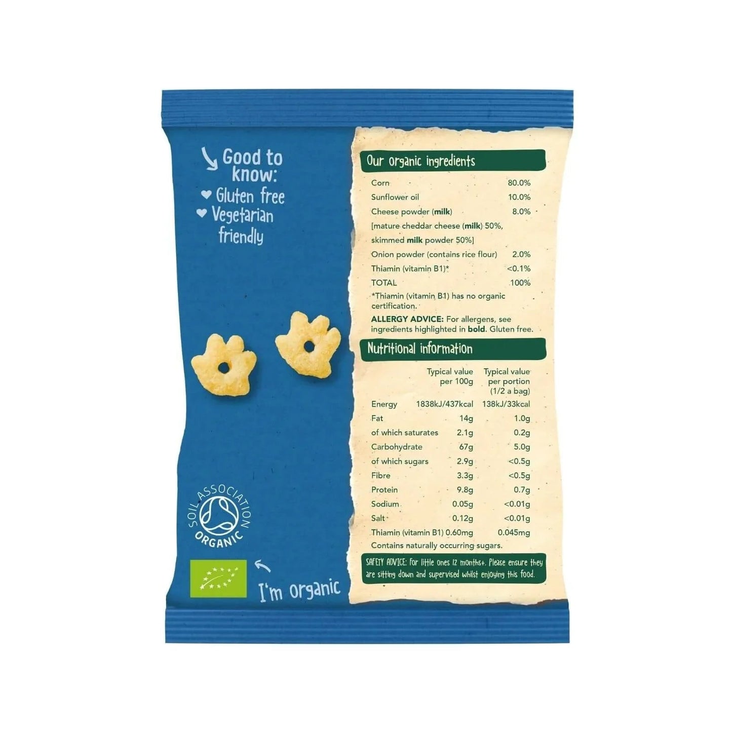 Organix Cheese & Onion Gruffalo Claws Multipack 12+ months 60g (4x15g) - mezetto ebebek ebebek