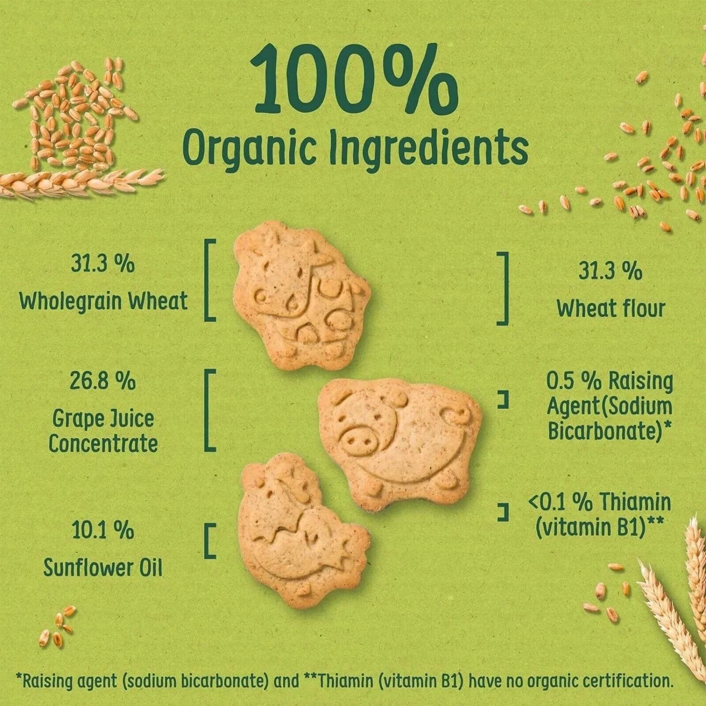 Organix Farm Animal Biscuits 12+ months 100g - mezetto ebebek ebebek