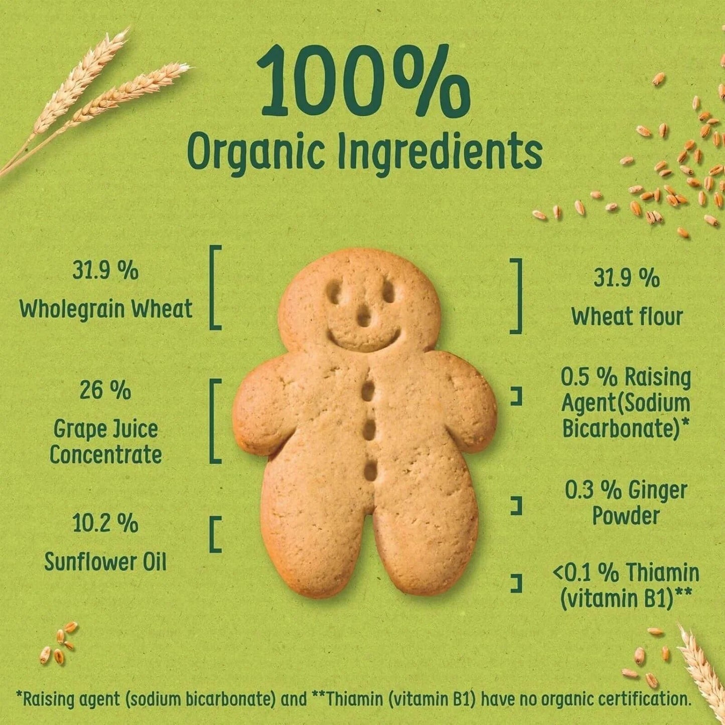 Organix Gingerbread Men Biscuits 12+ months 135g - mezetto ebebek ebebek