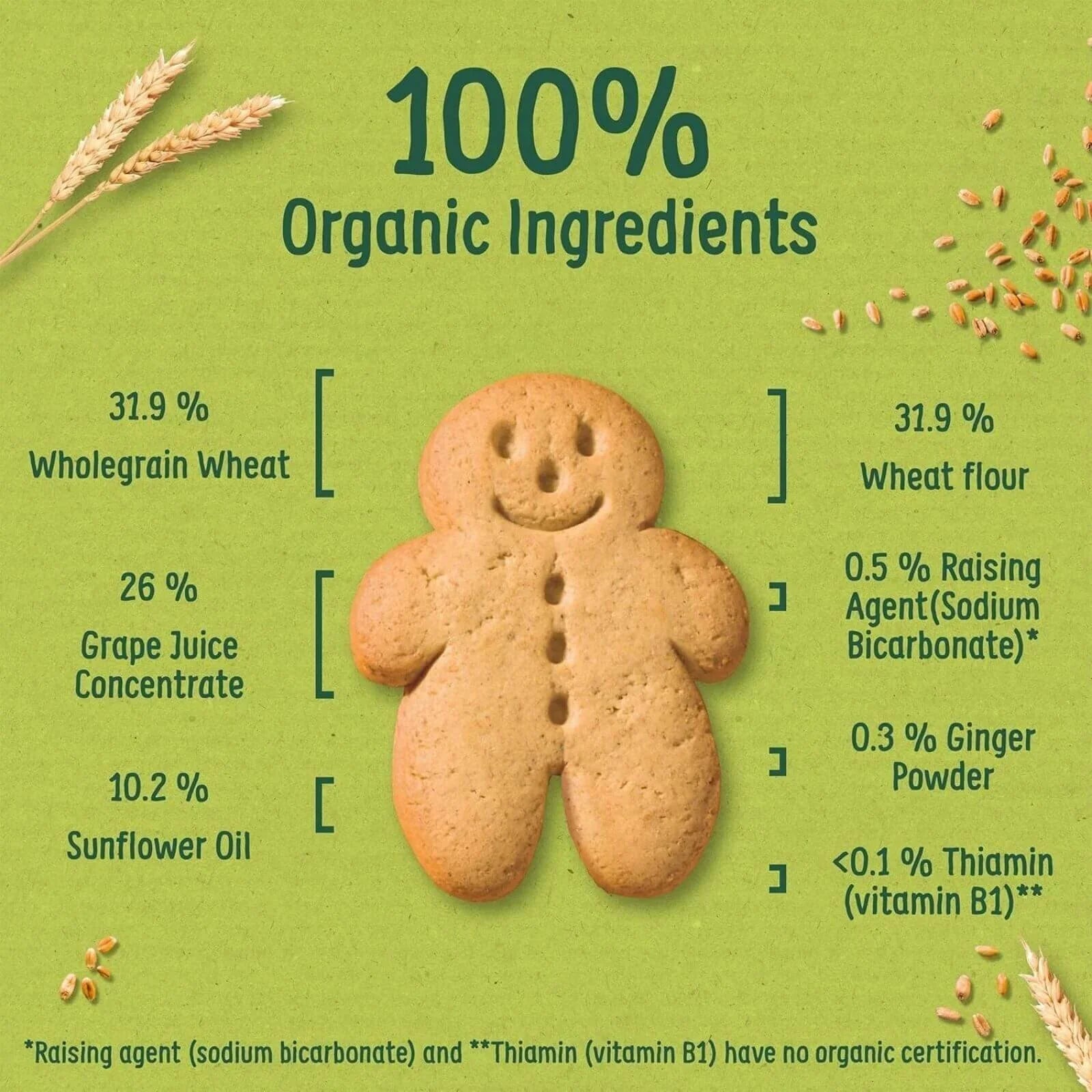 Organix Gingerbread Men Biscuits 12+ months 135g - mezetto ebebek ebebek