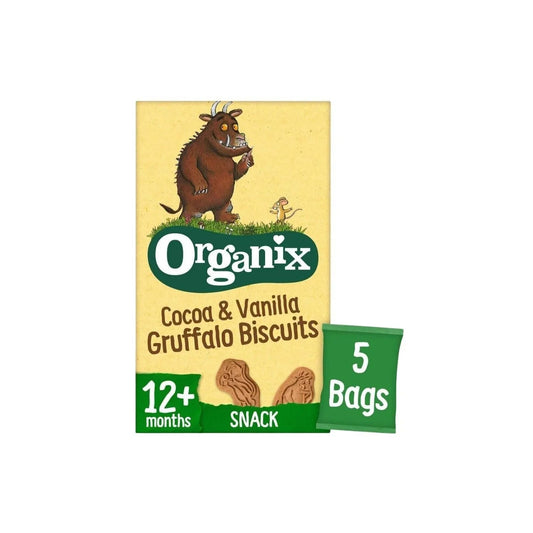 Organix Gruffalo Cocoa & Vanilla Biscuit 12+ months 100g (5x20g) - mezetto ebebek ebebek