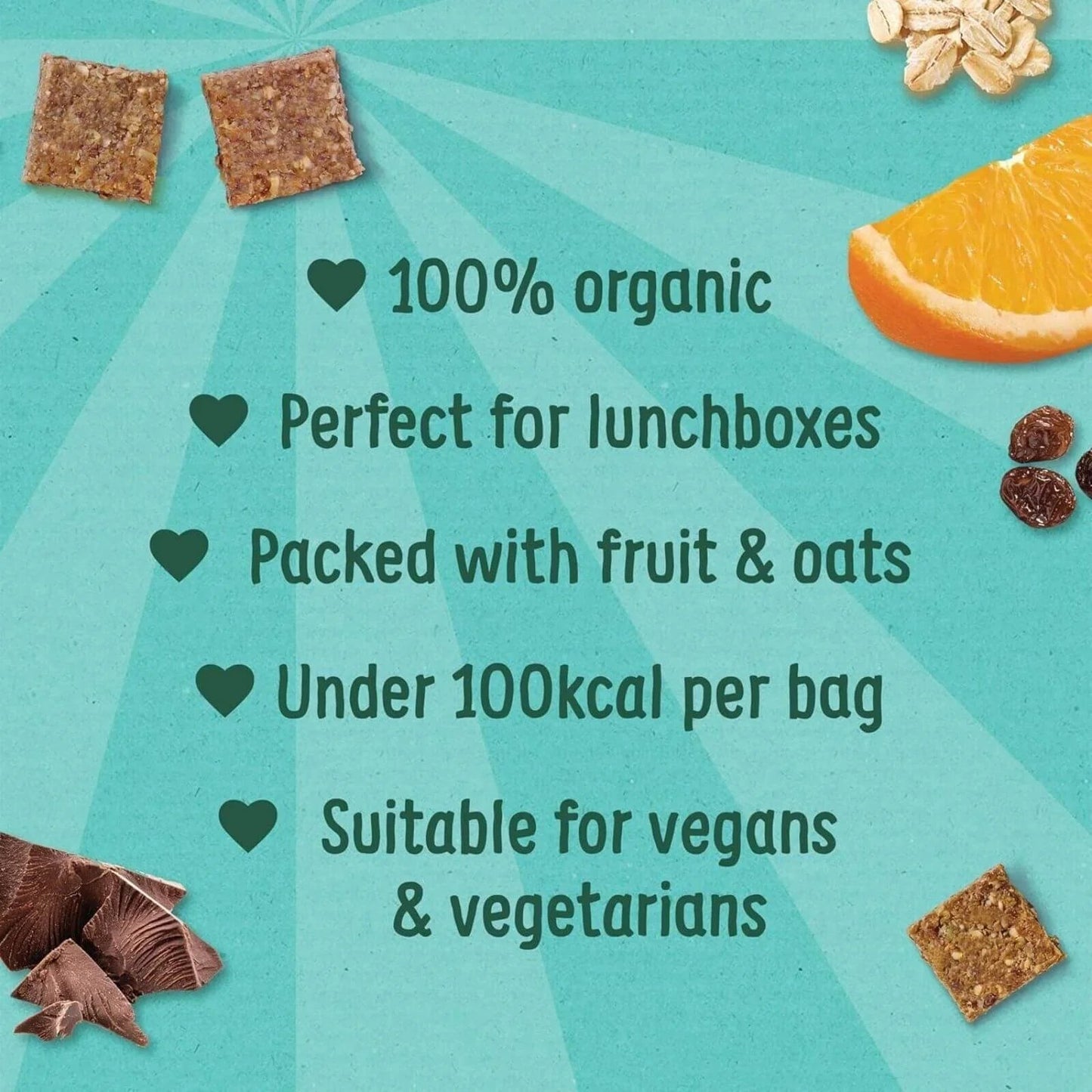 Organix Kids Crazy Choco Orange Mini Flapjack Bites 3+ years 92g (4x23g) - mezetto ebebek ebebek