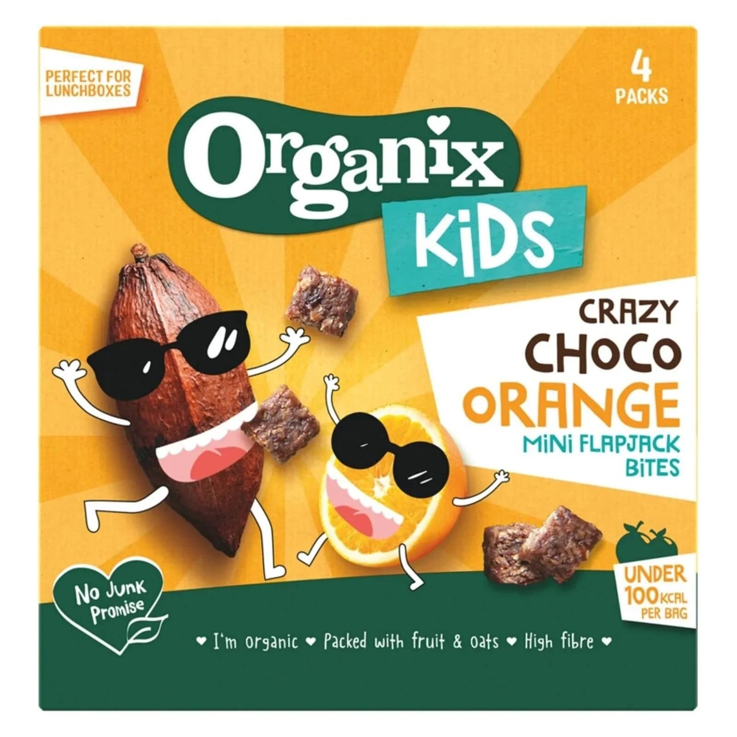 Organix Kids Crazy Choco Orange Mini Flapjack Bites 3+ years 92g (4x23g) - mezetto ebebek ebebek