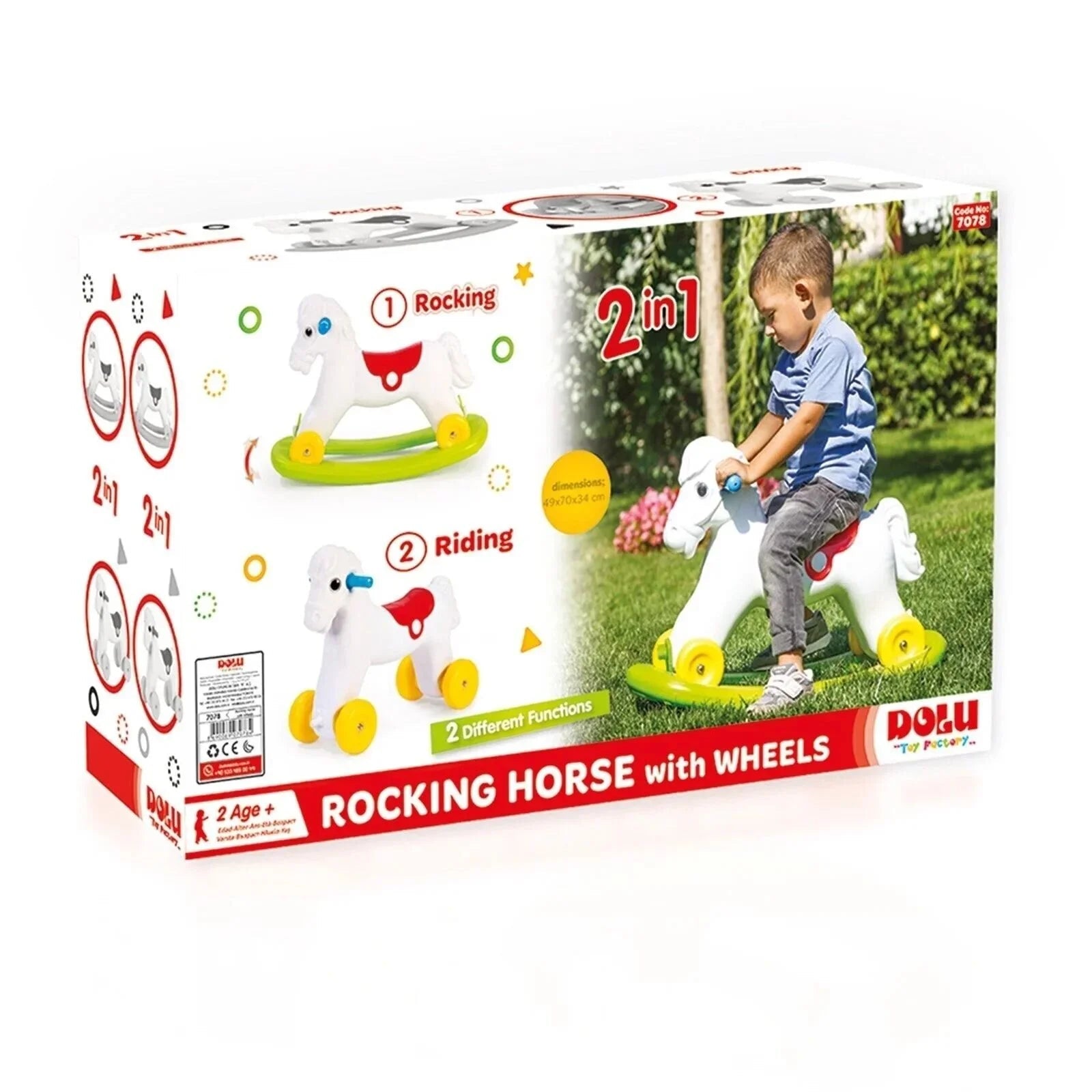 Outlet - Dolu Rocking Horse with Wheels - mezetto ebebek ebebek