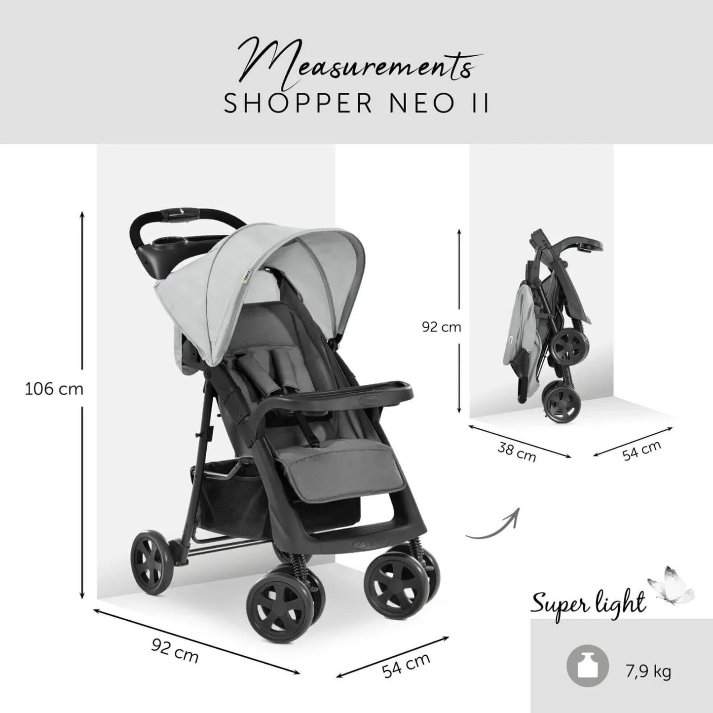 Outlet - Hauck Shopper Neo II Pushchair - Grey - mezetto ebebek ebebek