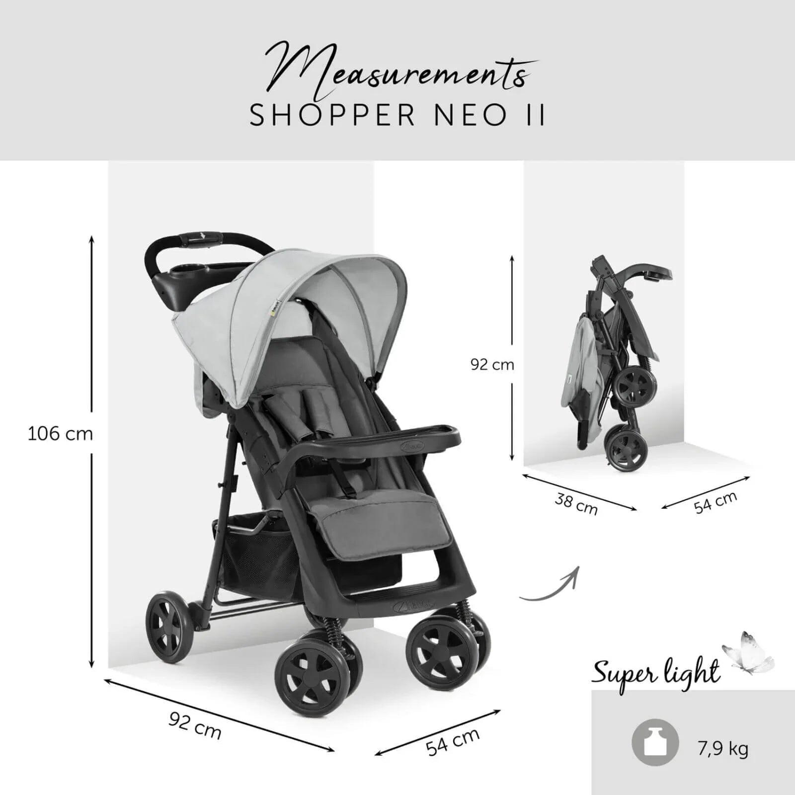 Outlet - Hauck Shopper Neo II Pushchair - Grey - mezetto ebebek ebebek
