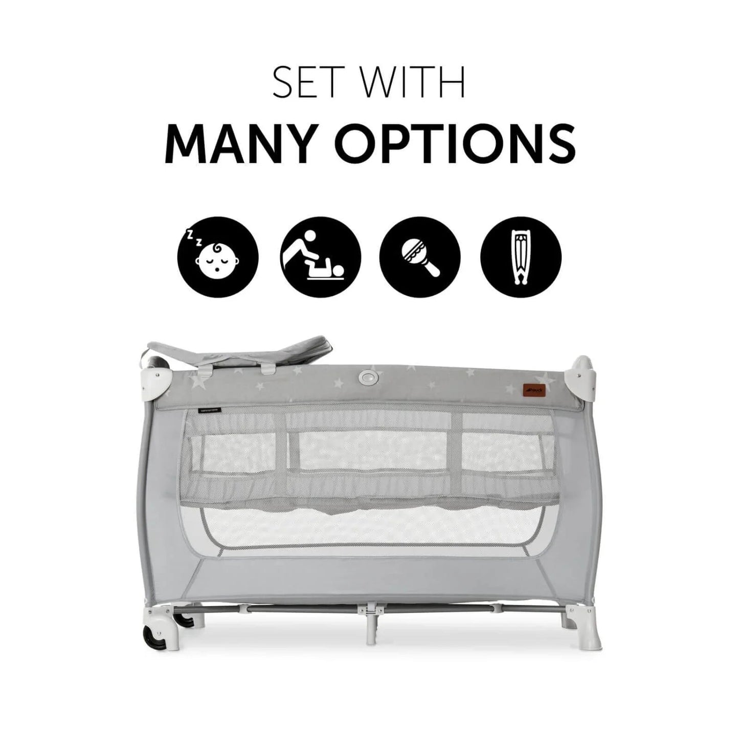 Outlet - Hauck Sleep N Play Center Bassinet Travel Cot & Playpen - Stars - mezetto ebebek ebebek