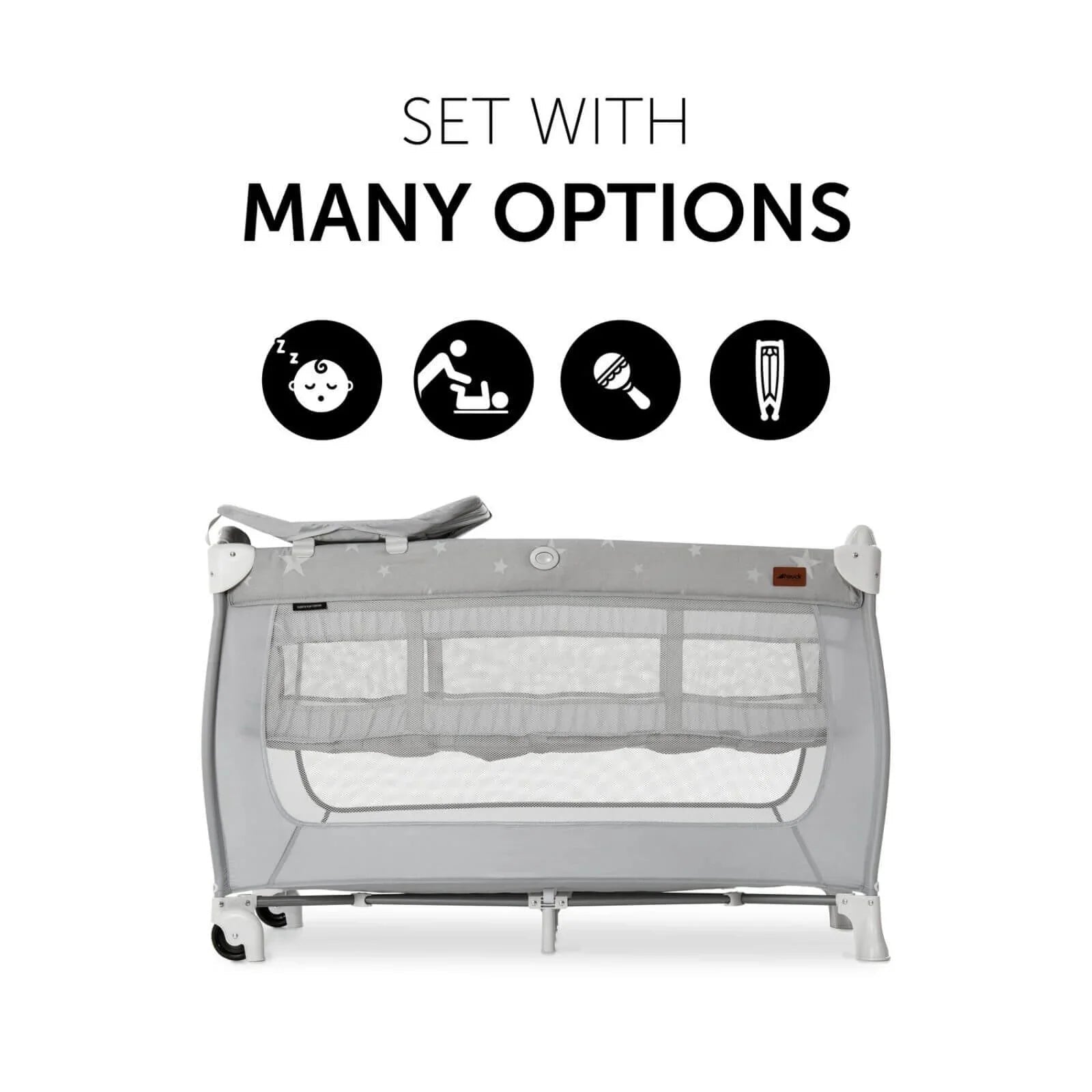 Outlet - Hauck Sleep N Play Center Bassinet Travel Cot & Playpen - Stars - mezetto ebebek ebebek