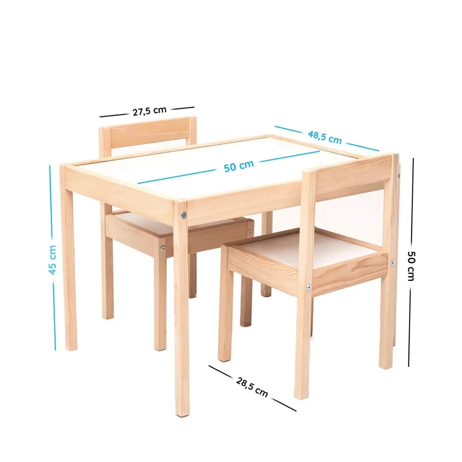 Outlet - Montessori Wooden Table&Chair Set for Kids - mezetto ebebek ebebek