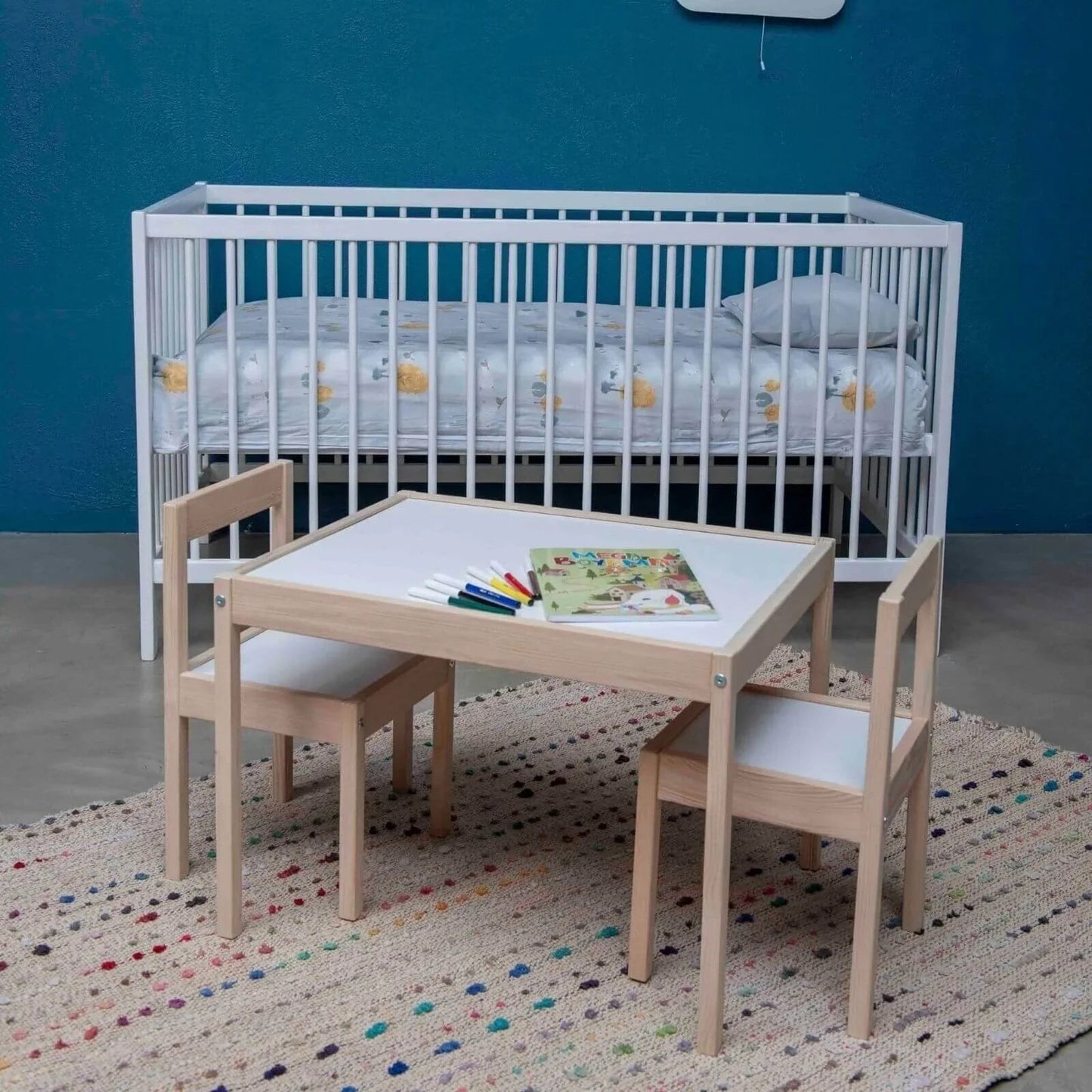 Outlet - Montessori Wooden Table&Chair Set for Kids - mezetto ebebek ebebek