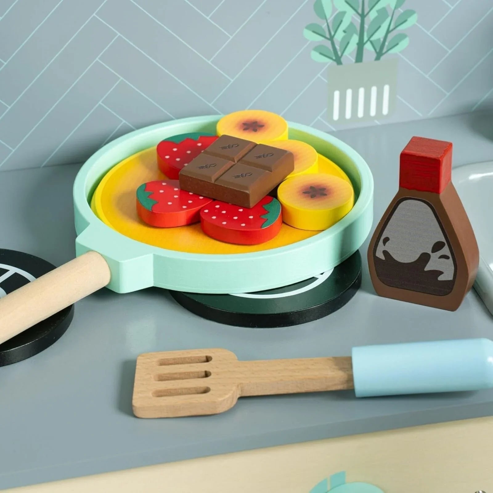 Owl & Fox Wooden Imagination Kitchen Pancake Set - mezetto ebebek ebebek