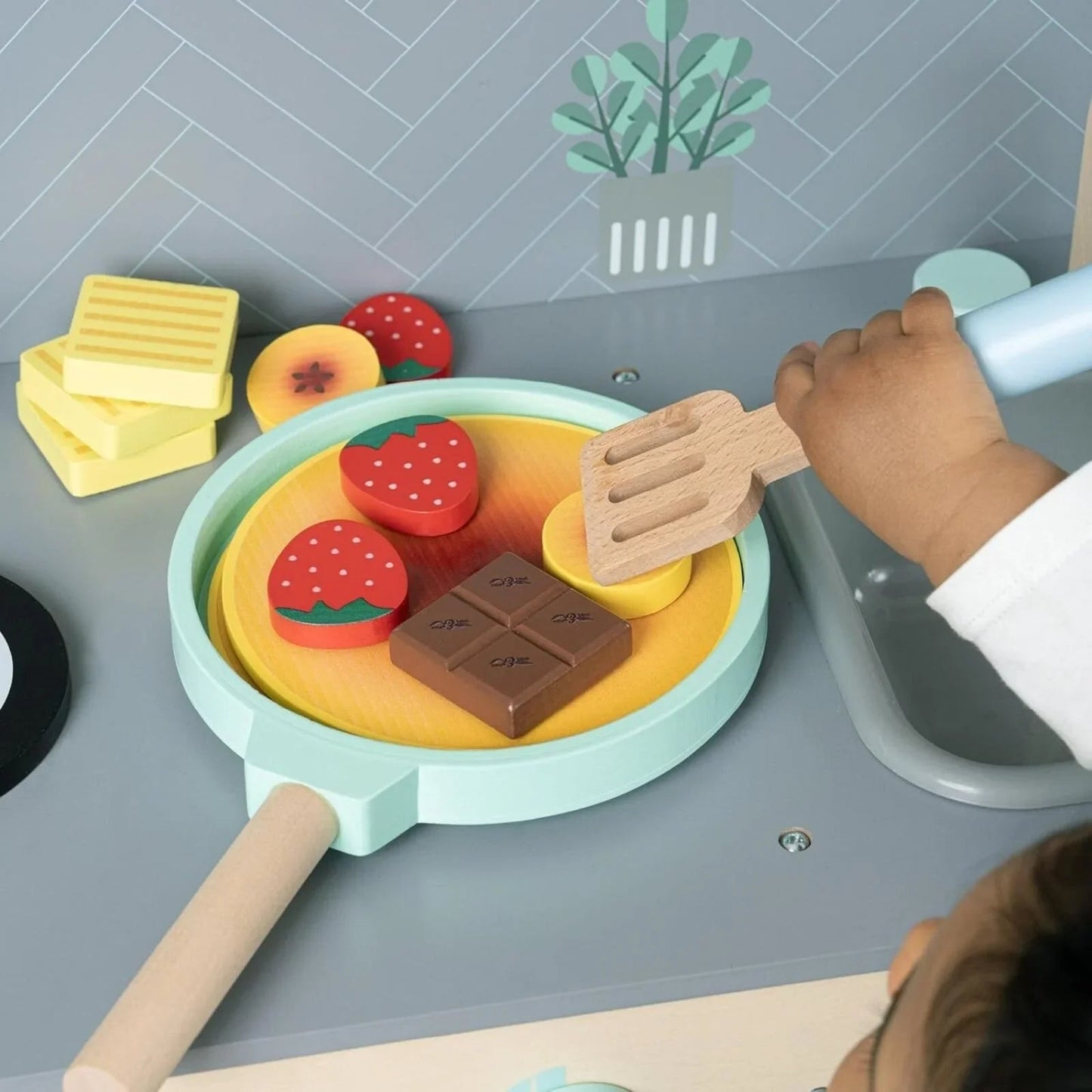 Owl & Fox Wooden Imagination Kitchen Pancake Set - mezetto ebebek ebebek