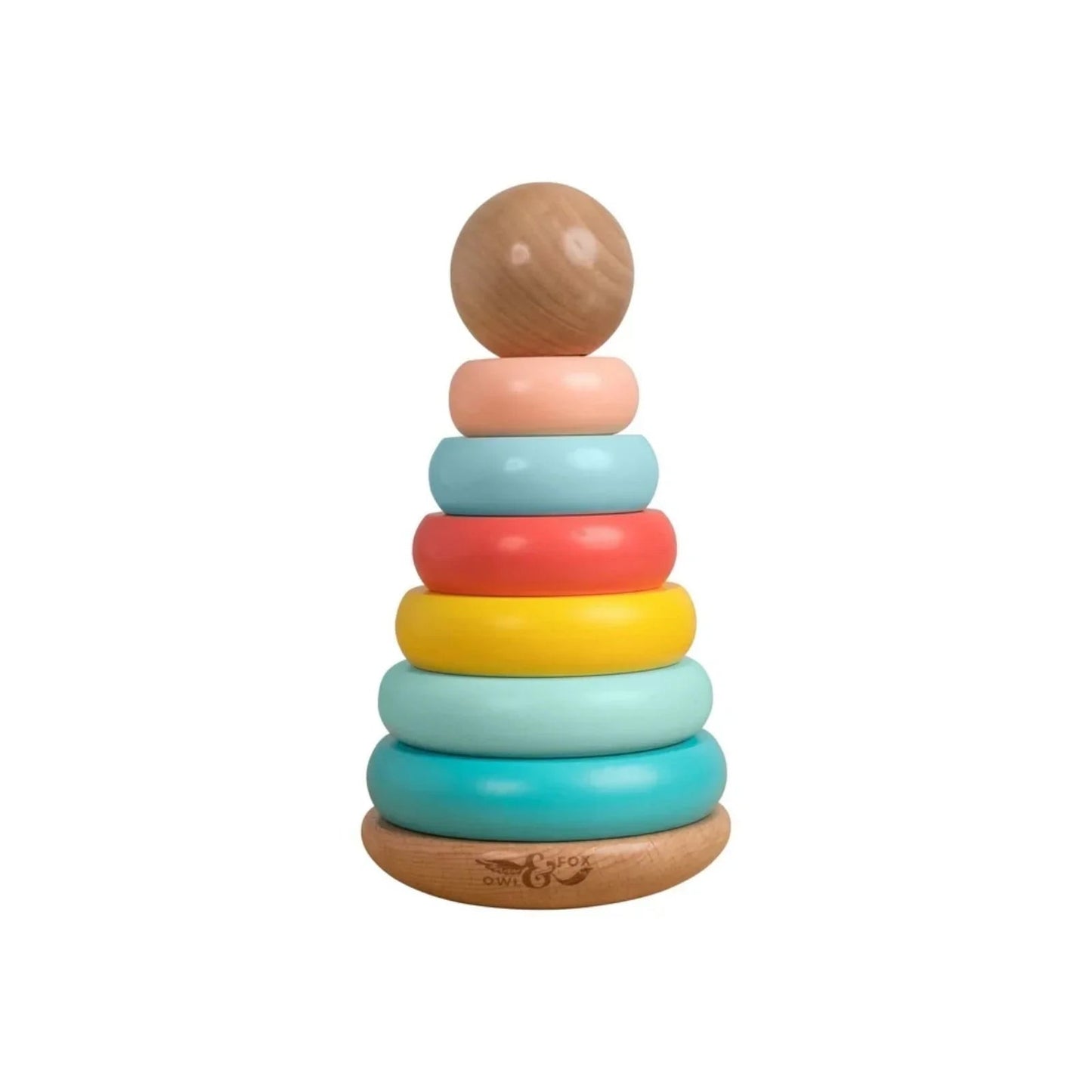 Owl & Fox Wooden Topple Tower - mezetto ebebek ebebek