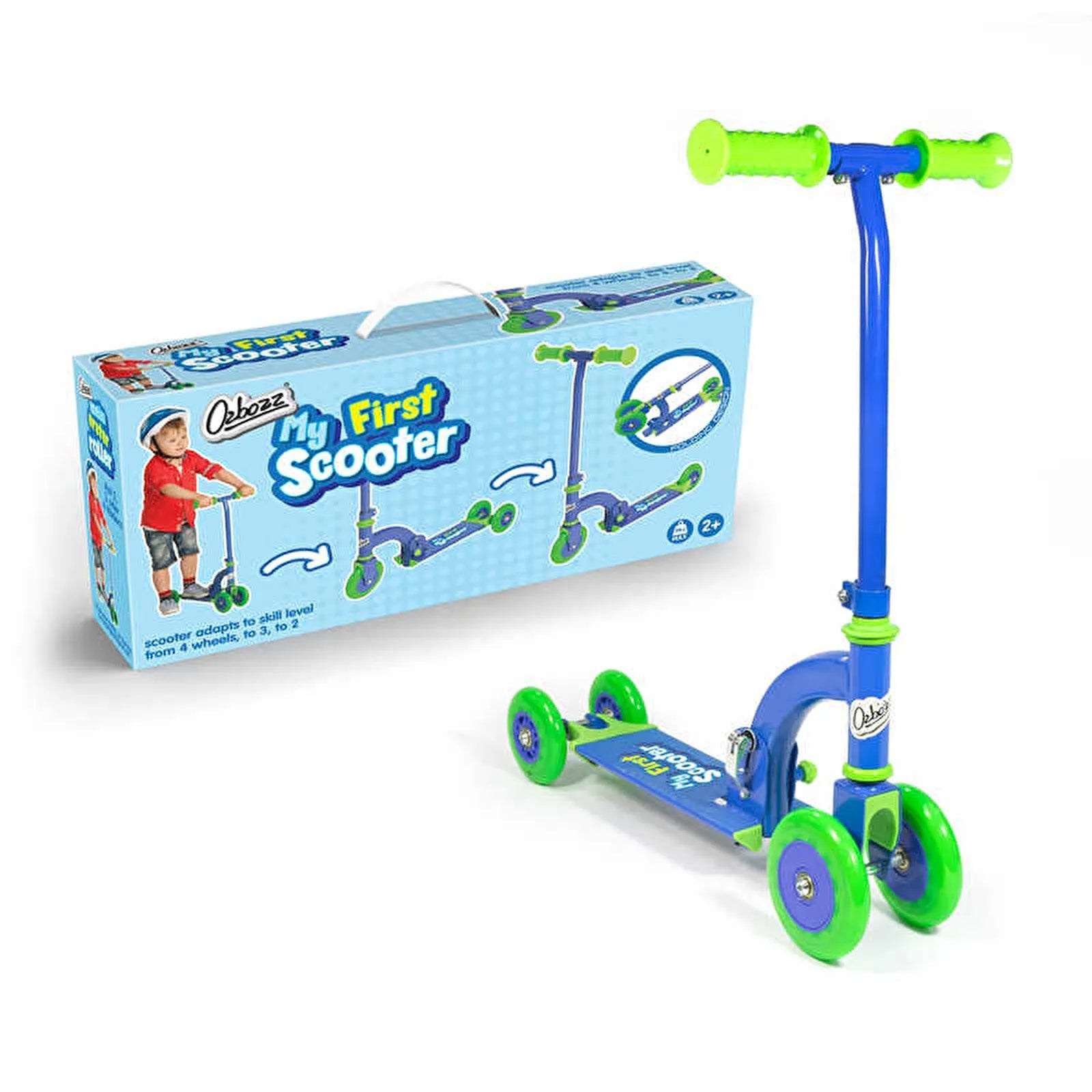 Ozbozz My First Scooter Folding - Blue (4 Wheels) - mezetto ebebek ebebek