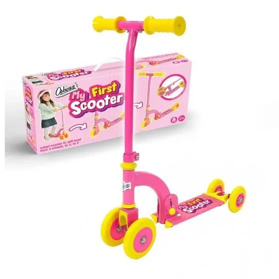 Ozbozz My First Scooter Folding - Pink (4 Wheels) - mezetto ebebek ebebek