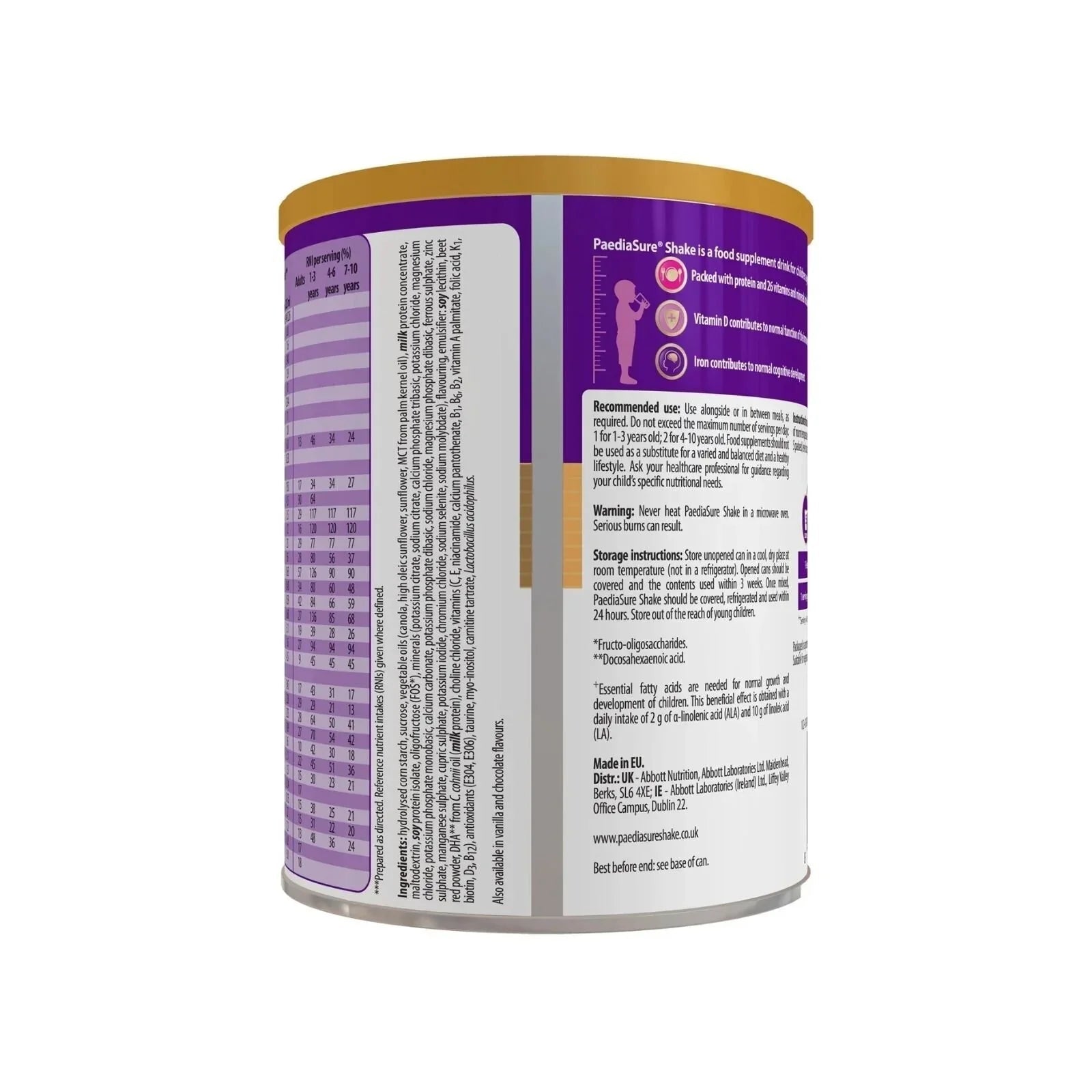 PaediaSure Shake Chocolate Flavoured Nutritional Supplement Powder for Kids 850g - mezetto ebebek ebebek