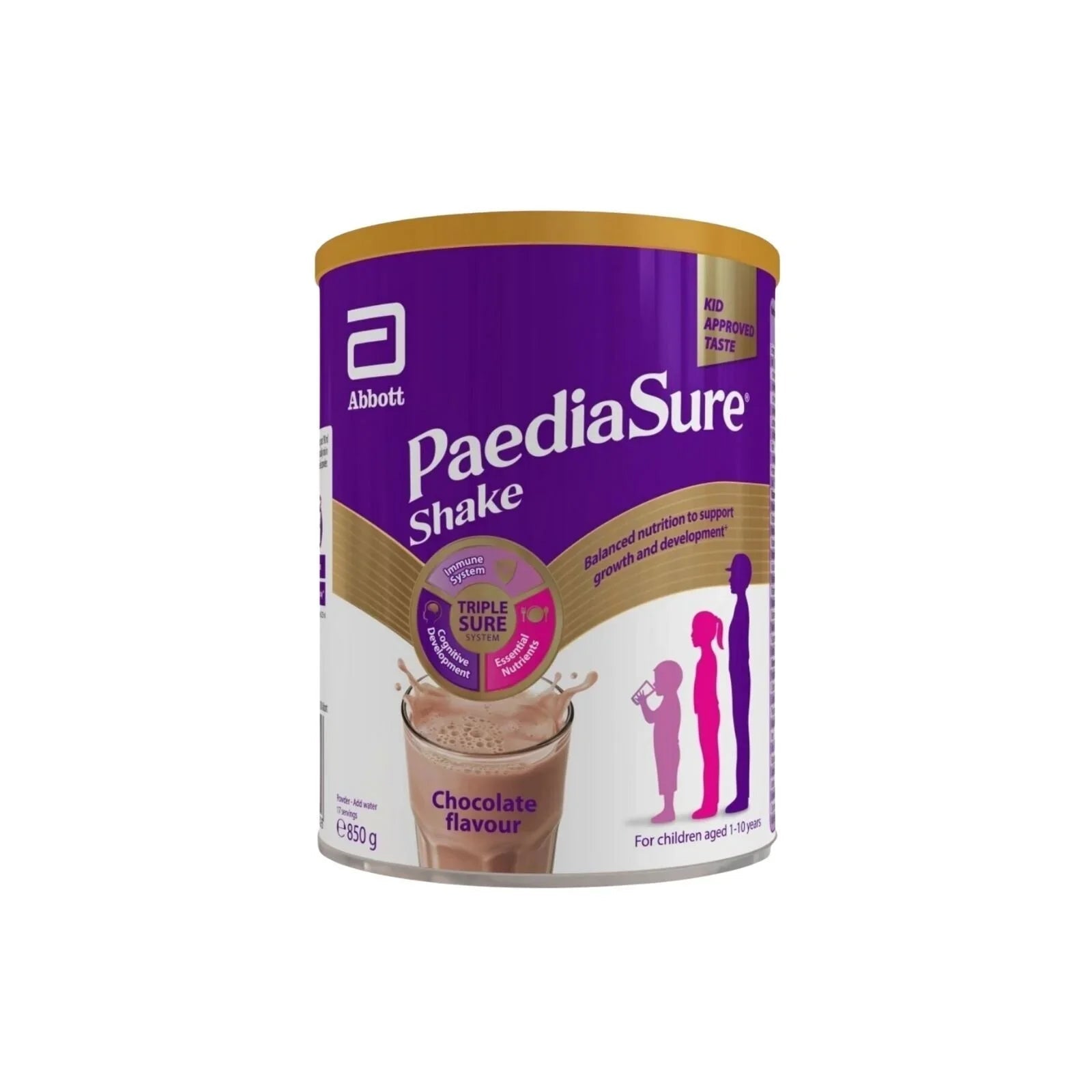 PaediaSure Shake Chocolate Flavoured Nutritional Supplement Powder for Kids 850g - mezetto ebebek ebebek