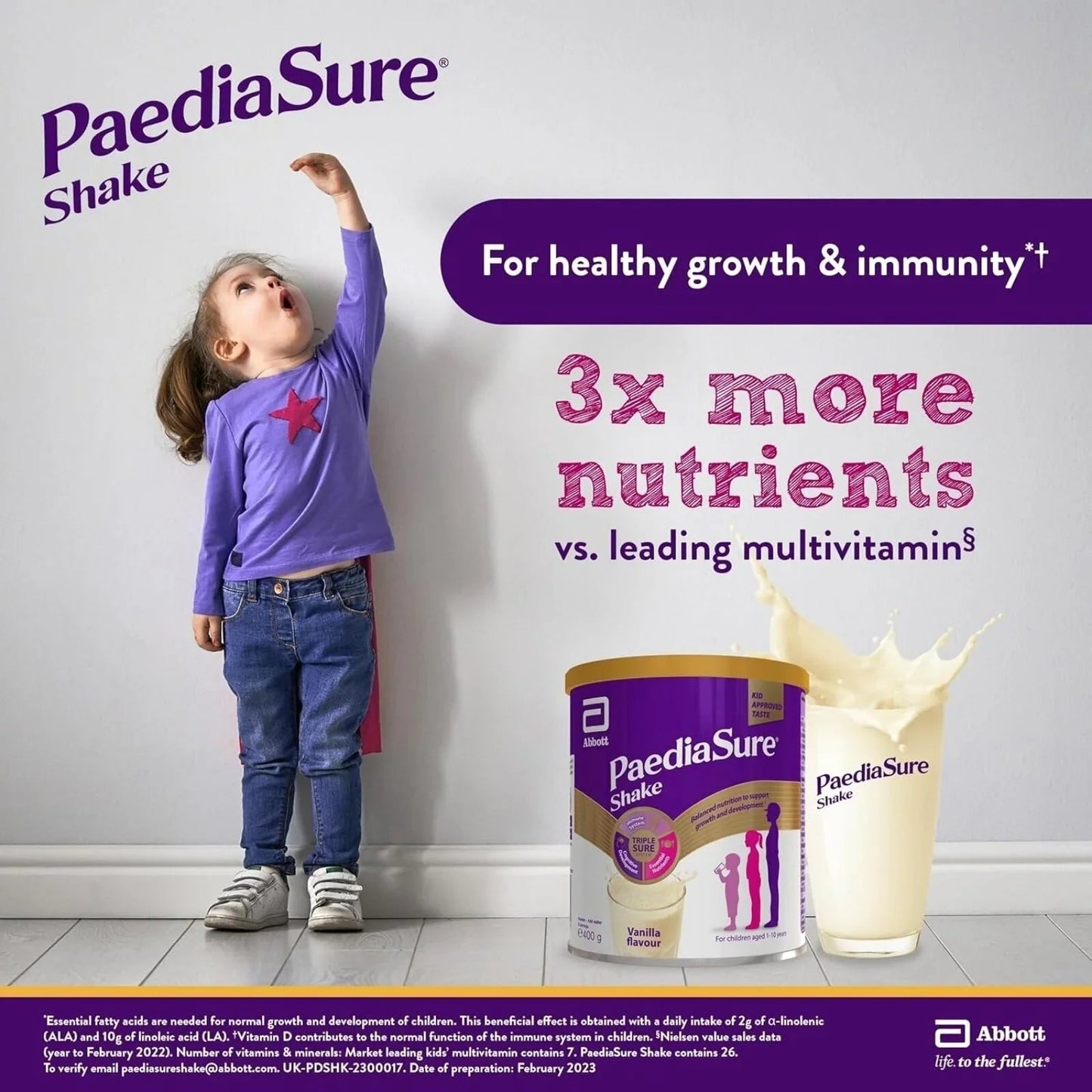 PaediaSure Shake Vanilla Flavoured Nutritional Supplement Powder for Kids 850g - mezetto ebebek ebebek