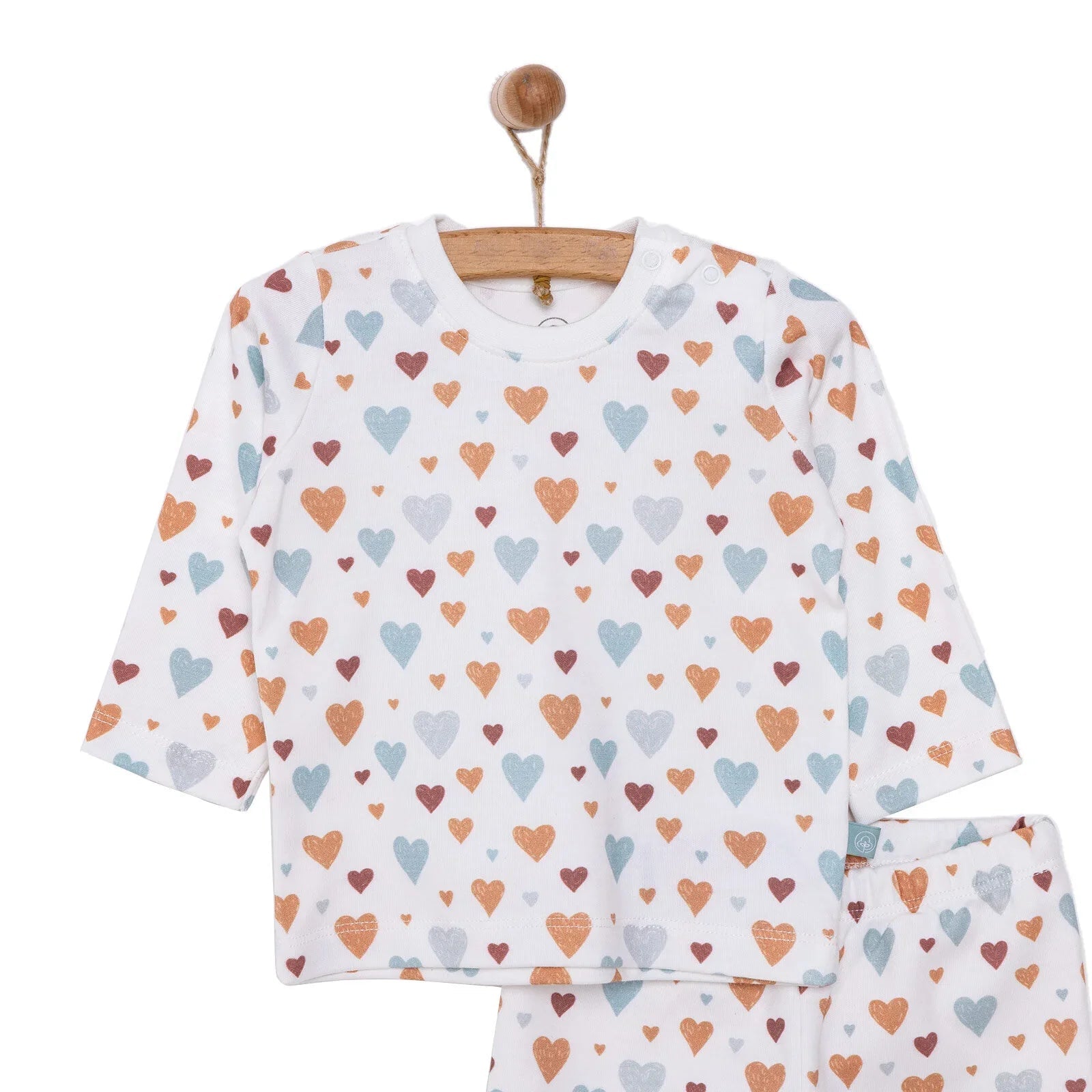 Pambuliq Baby Girl Long Sleeve Pyjamas Set - Beige - mezetto ebebek ebebek