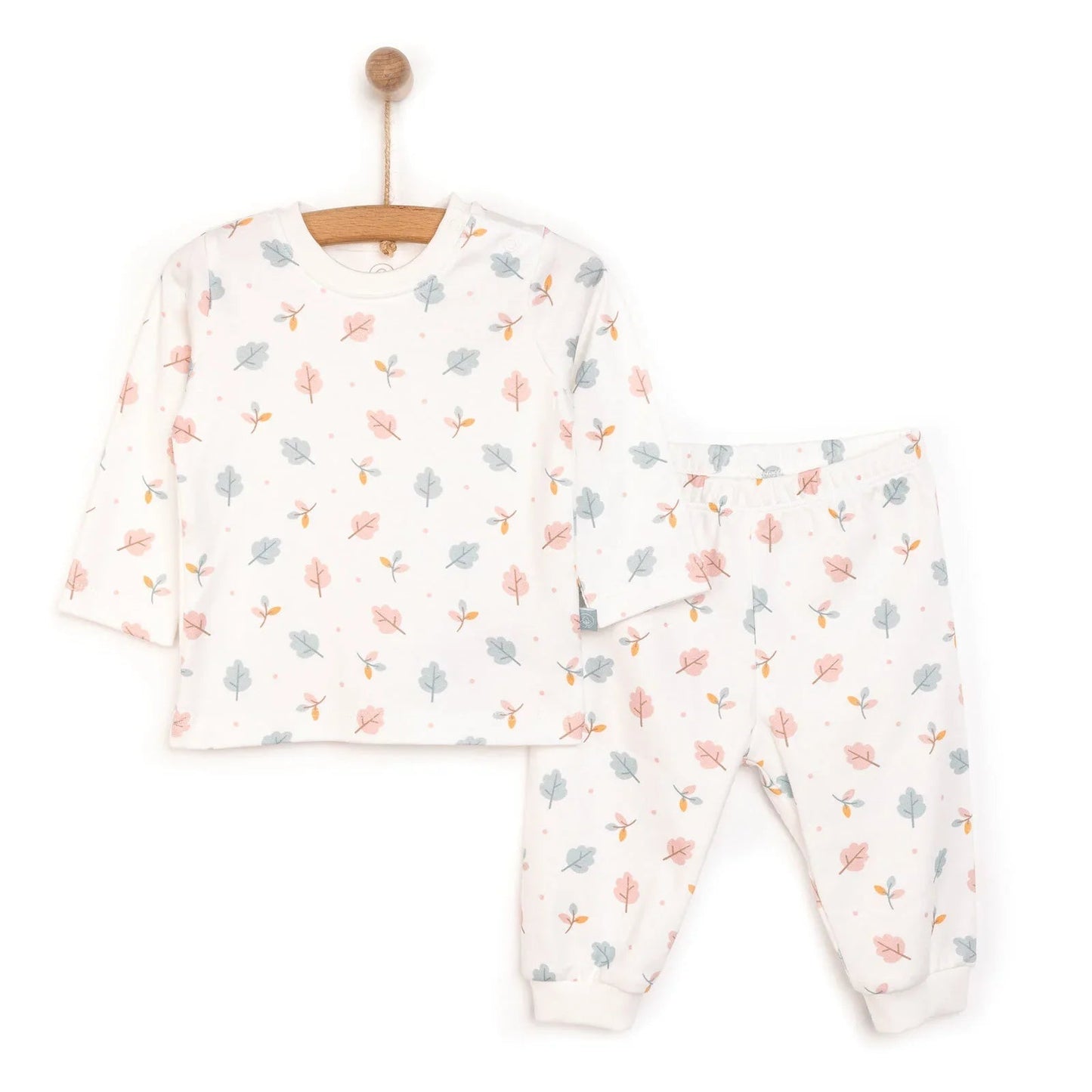 Pambuliq Baby Girl Long Sleeve Pyjamas Set - Pink - mezetto ebebek ebebek