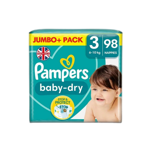 Pampers Baby Dry Size 3 Jumbo Pack - 98 nappies - mezetto ebebek ebebek
