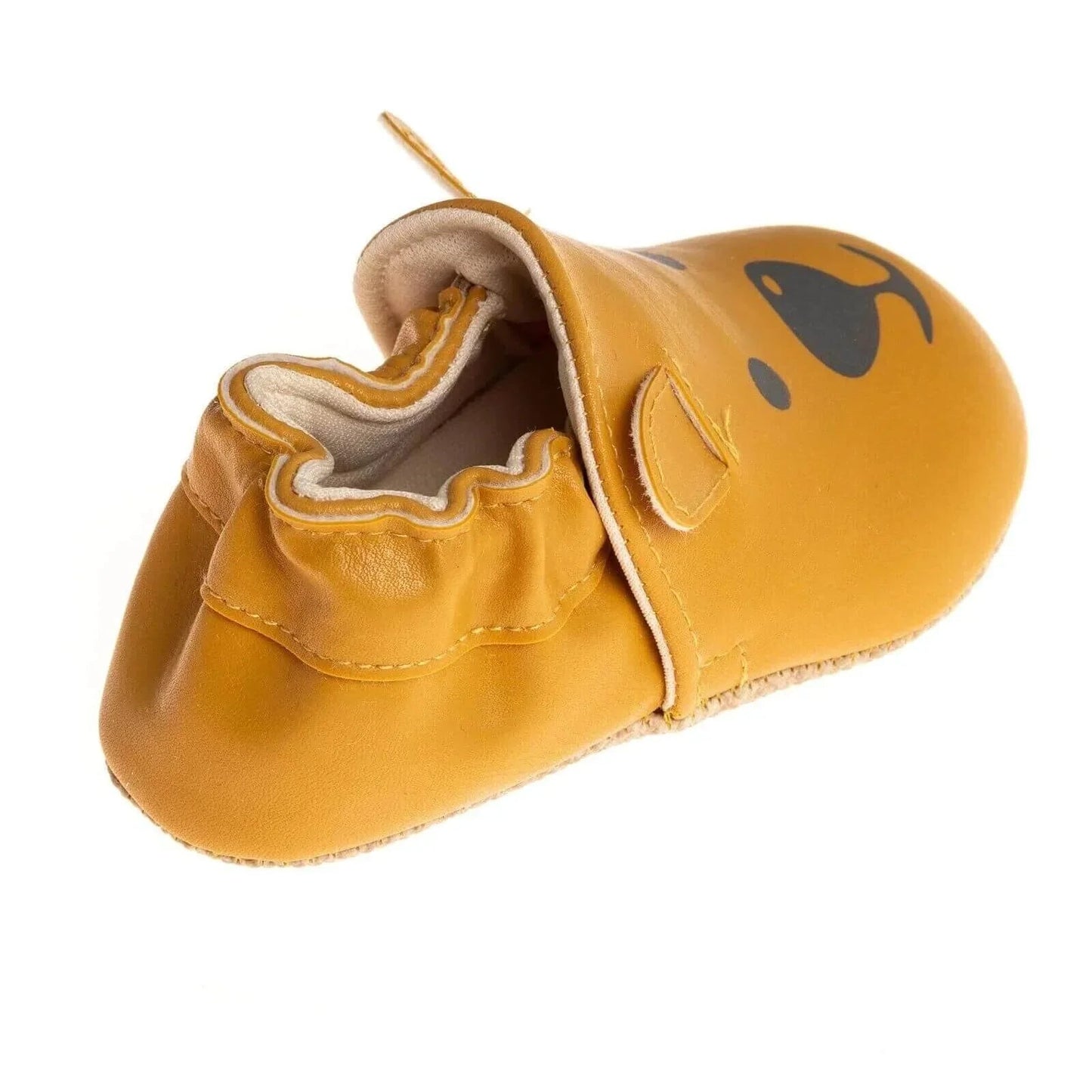 Papulin Unisex Bear Patterned Booties - Ginger - mezetto ebebek ebebek